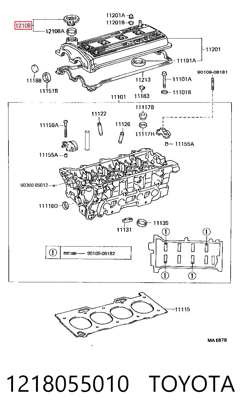 1218055010 Toyota Крышка масляной горловины