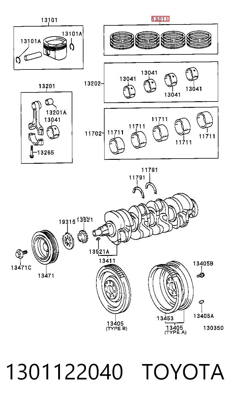 Кольца поршневые комплект, STD SM 799691004