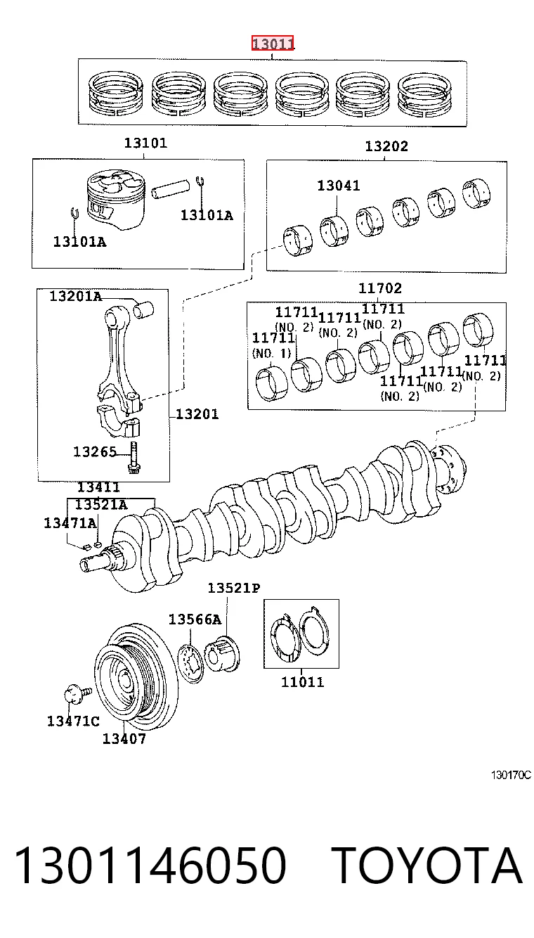 28915STD Riken Комплект поршневых колец, STD