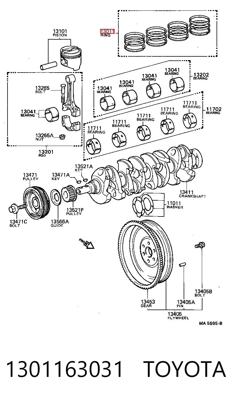 TY8050CSTD Fiat/Alfa/Lancia Комплект поршневых колец, STD