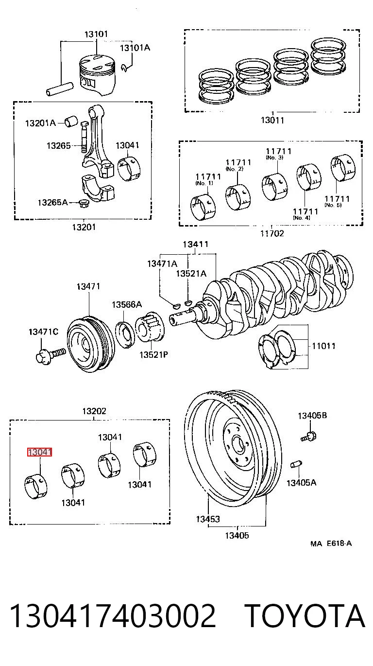 Комплект подшипников скольжения на Toyota Camry IV V20