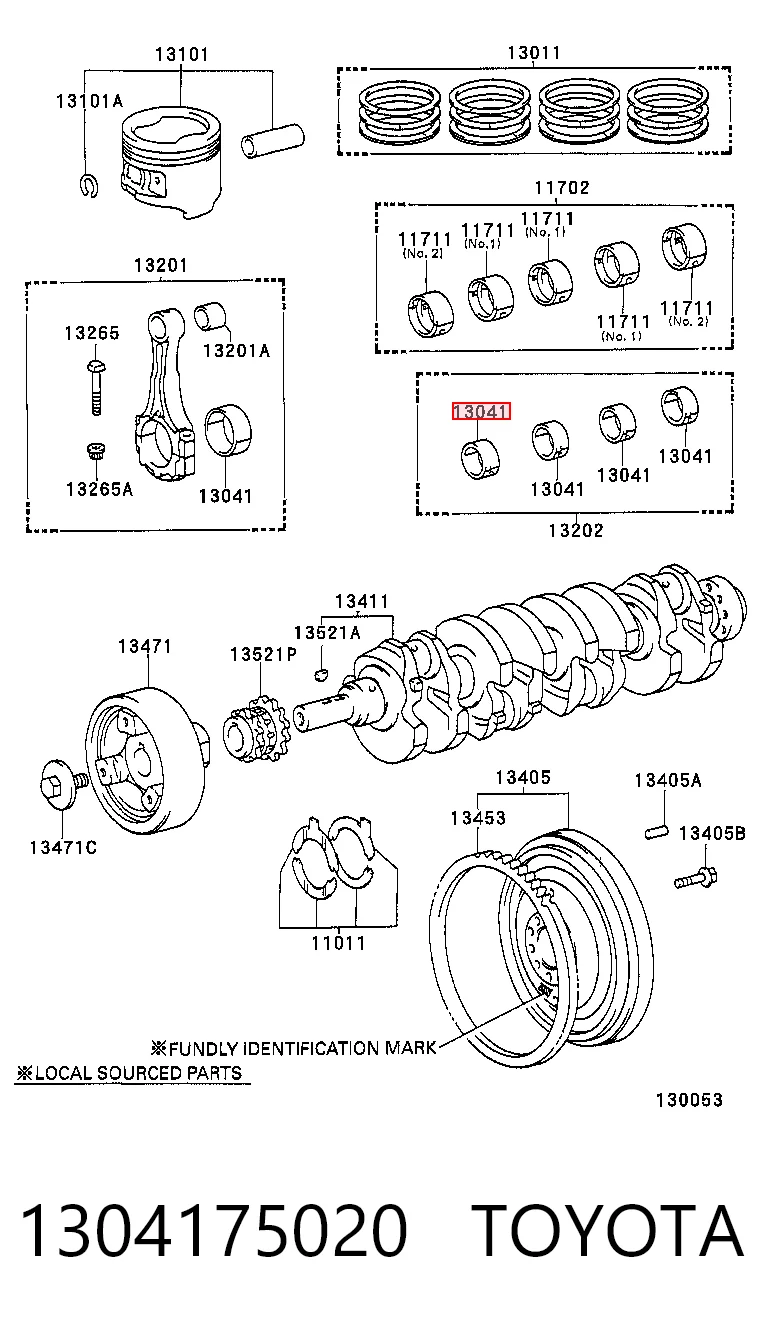 R711ASTD Taiho Комплект подшипников скольжения