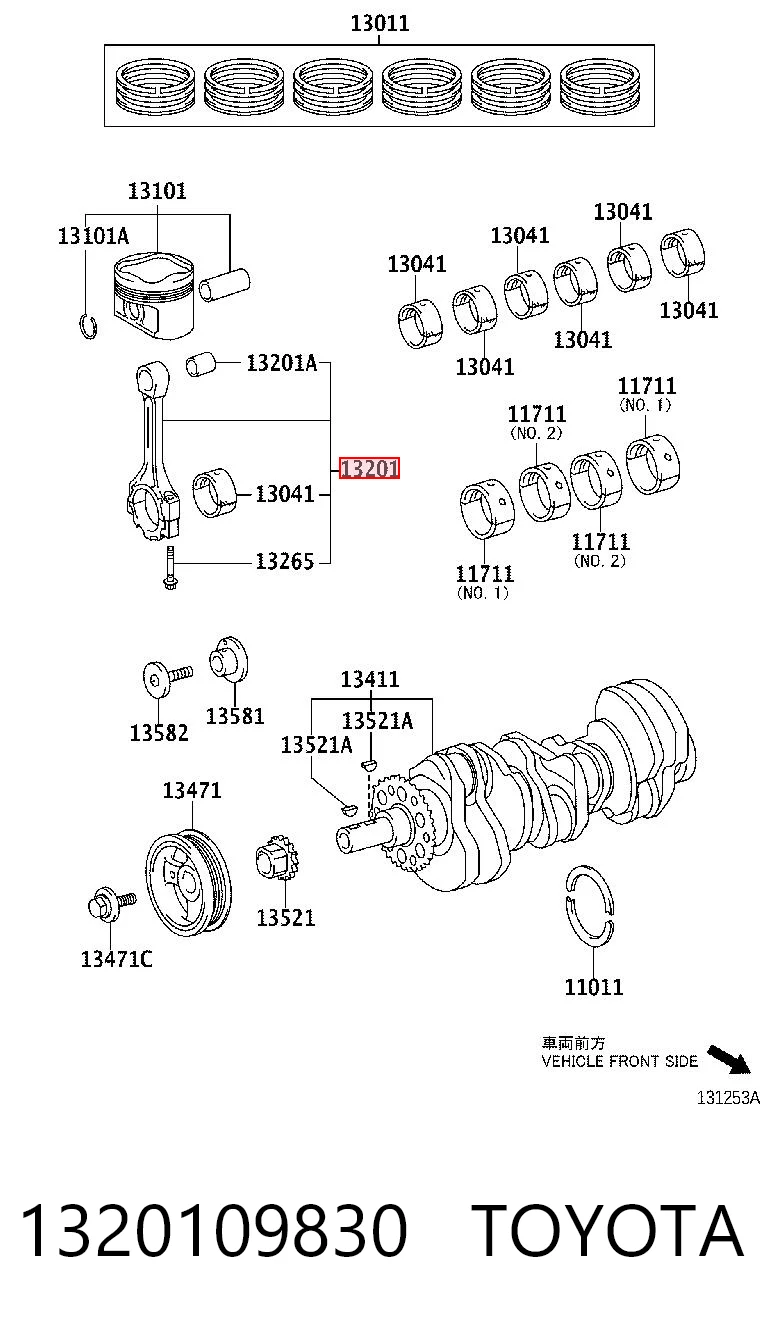 1320109830 Toyota Шатун двигателя
