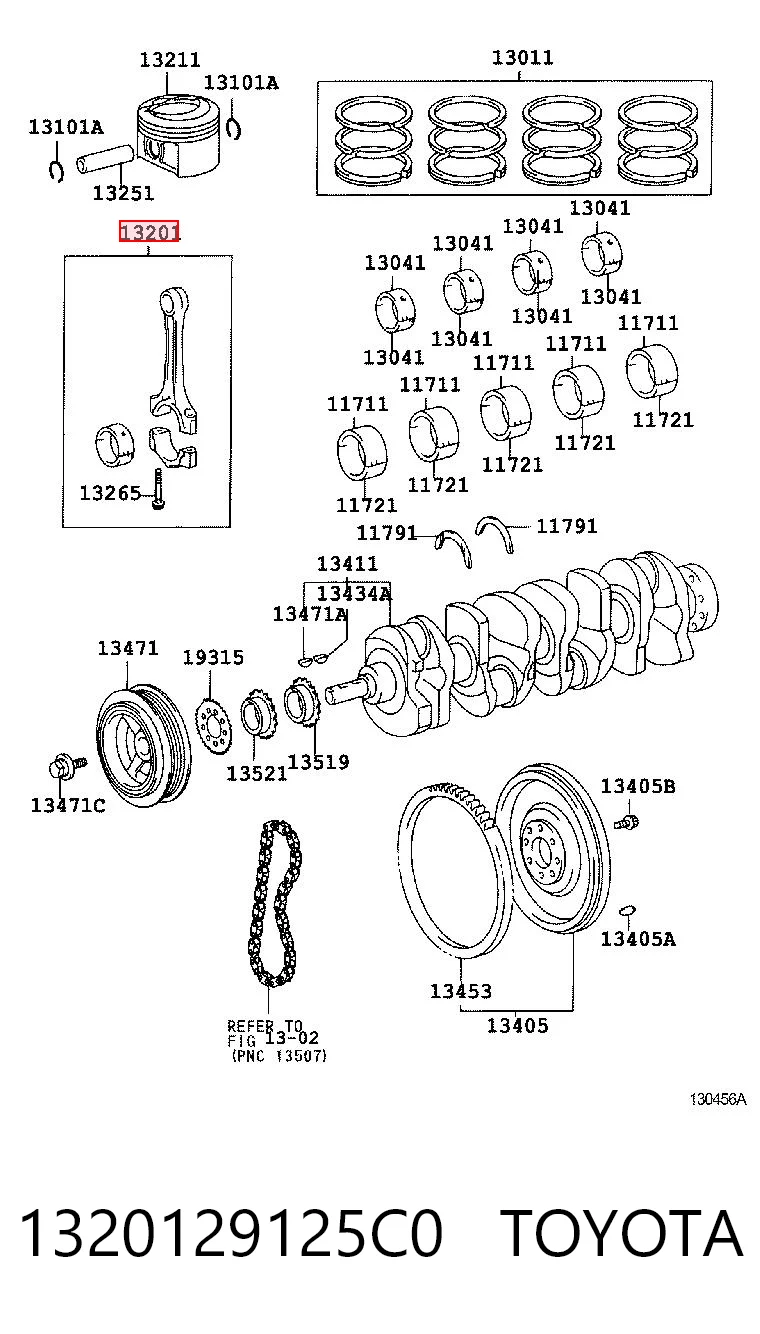 1320129125C0 Toyota Шатун двигателя