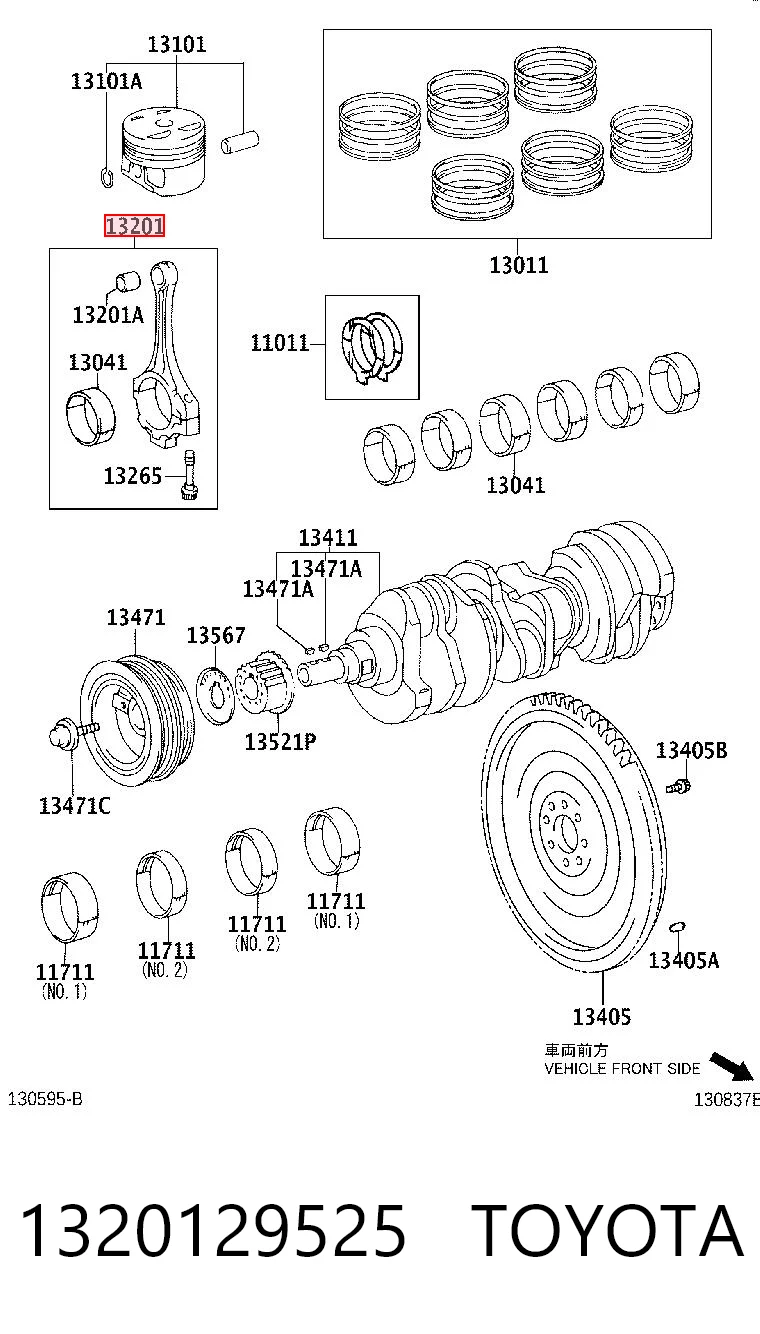 1320129525 Toyota Шатун двигателя