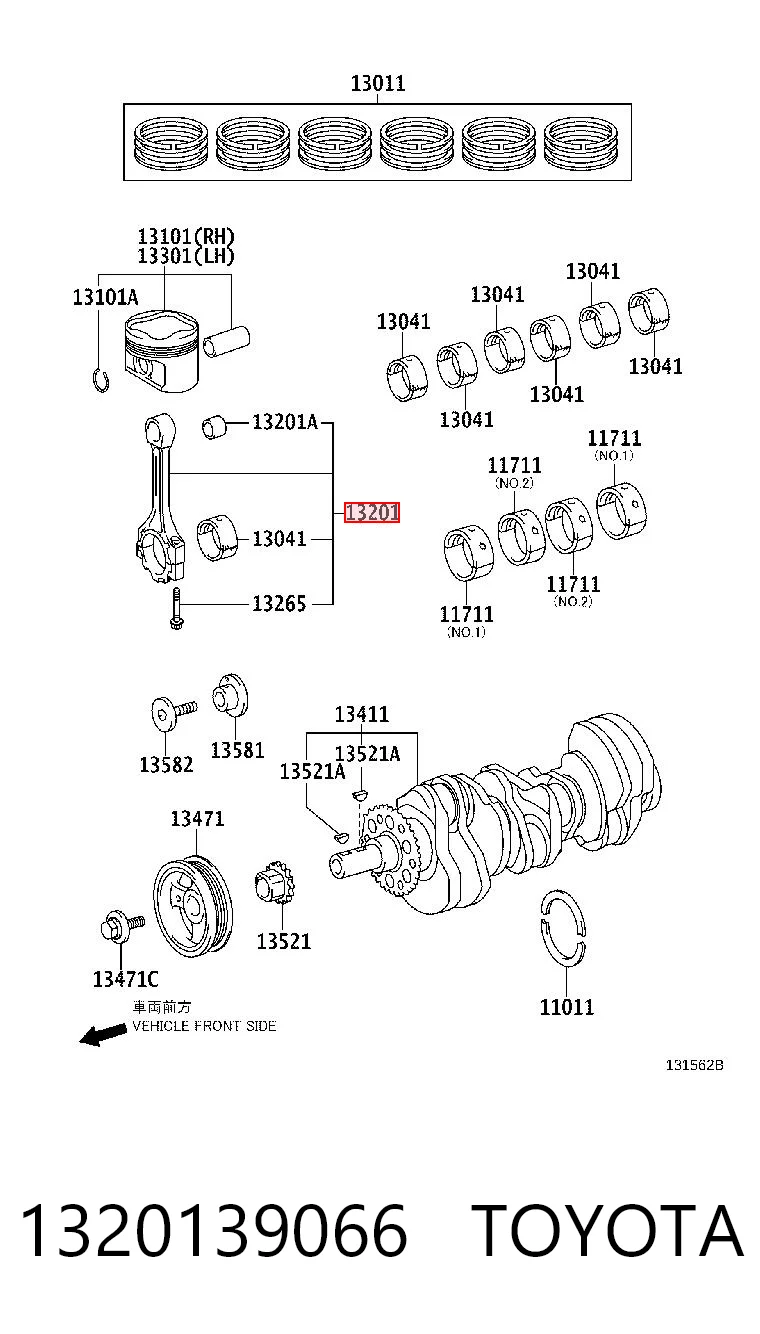 1320139066 Toyota Шатун двигателя