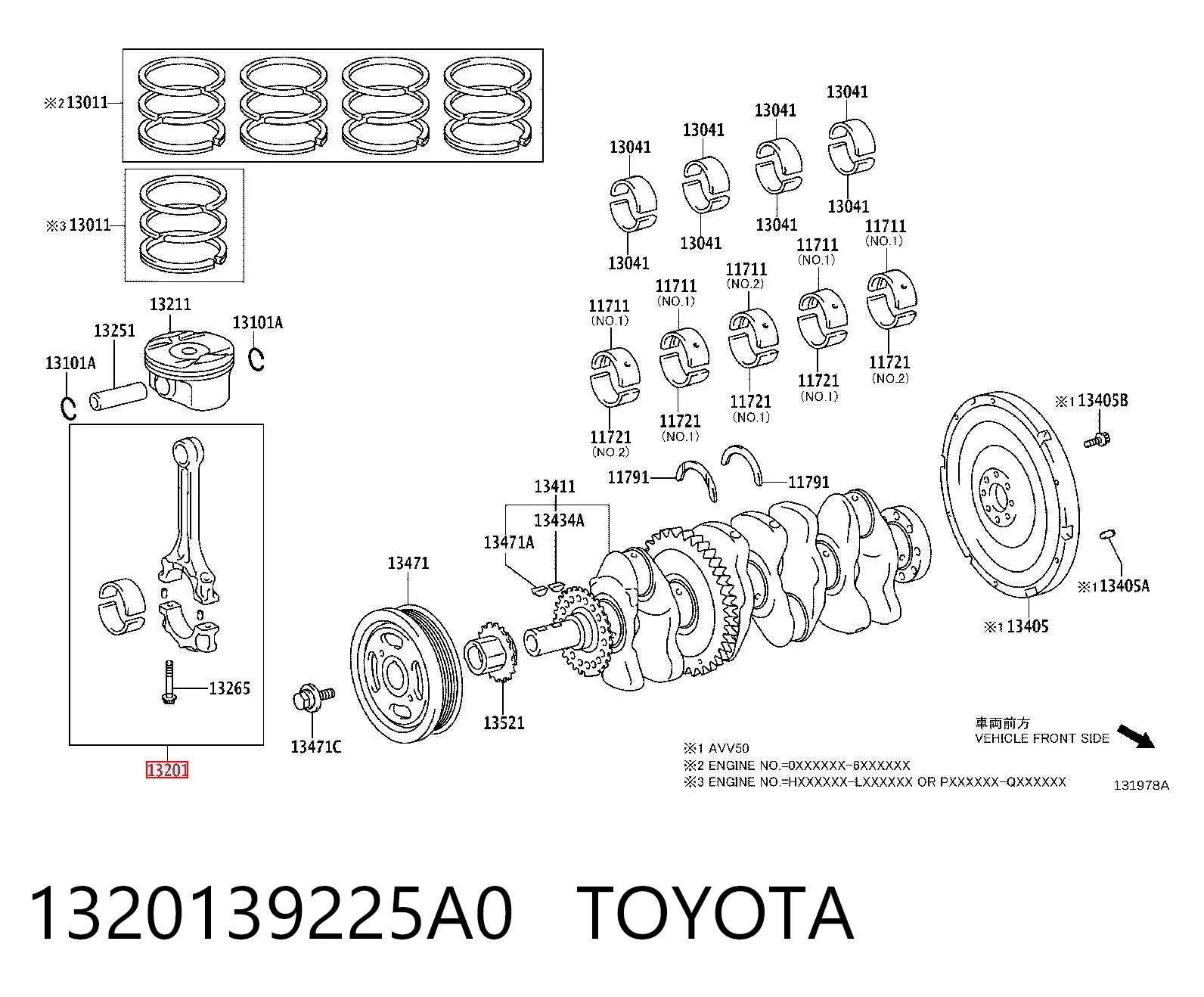 1320139225A0 Toyota Шатун двигателя