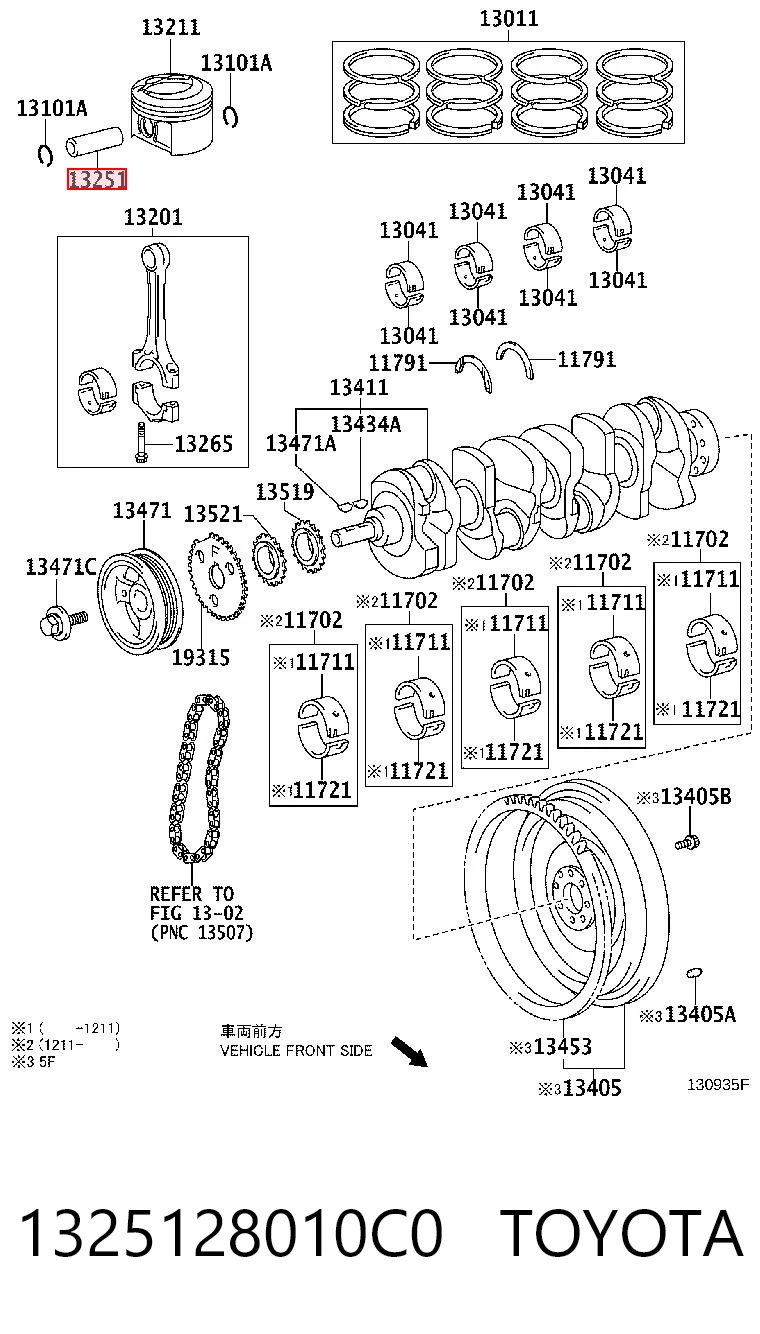 1325128010C0 Toyota Поршневой палец