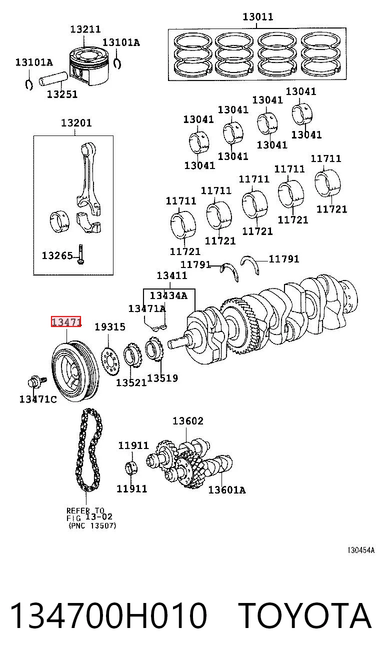 134700H010 Toyota Шкив коленчатого вала