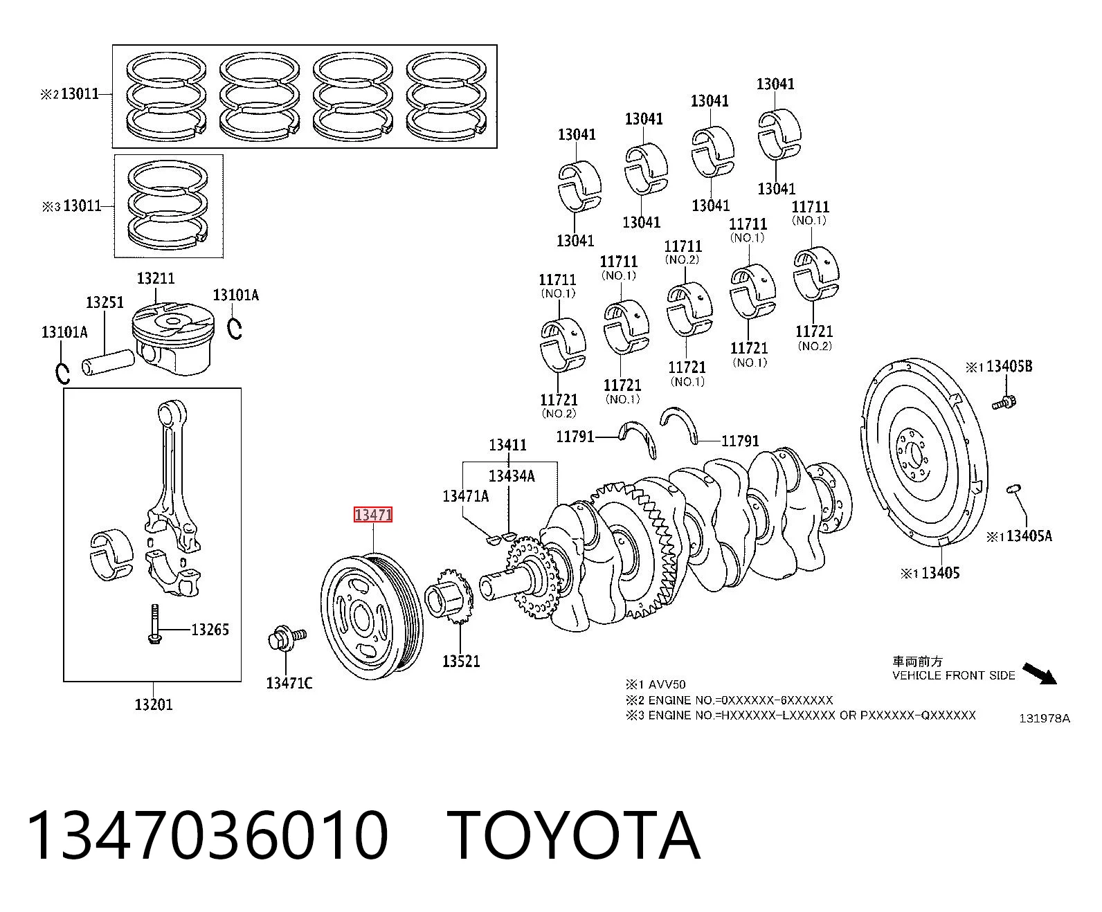 1347036010 Toyota Шкив коленчатого вала