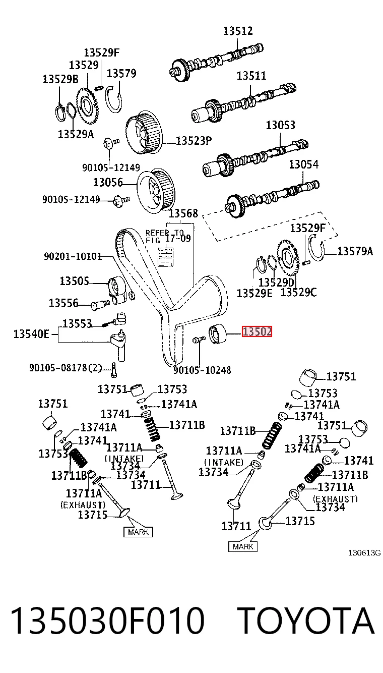 135030F010 Toyota Паразитный ведущий ролик