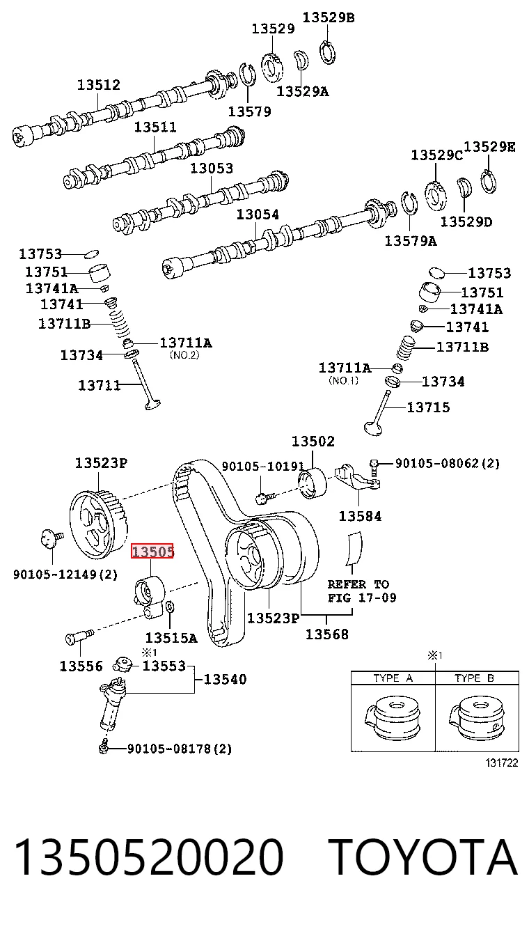 Ролик натяжителя ремня газораспределения Lexus RX 300 внедорожник (MCU1) (1998 - 2003) цена, от 22.81 USD
