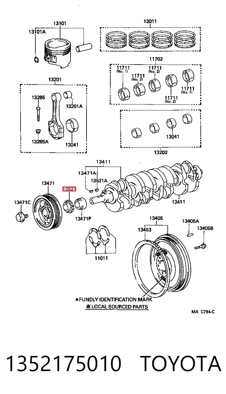 1352175010 NIPPON MOTORS Планка успокоителя цепи ГРМ