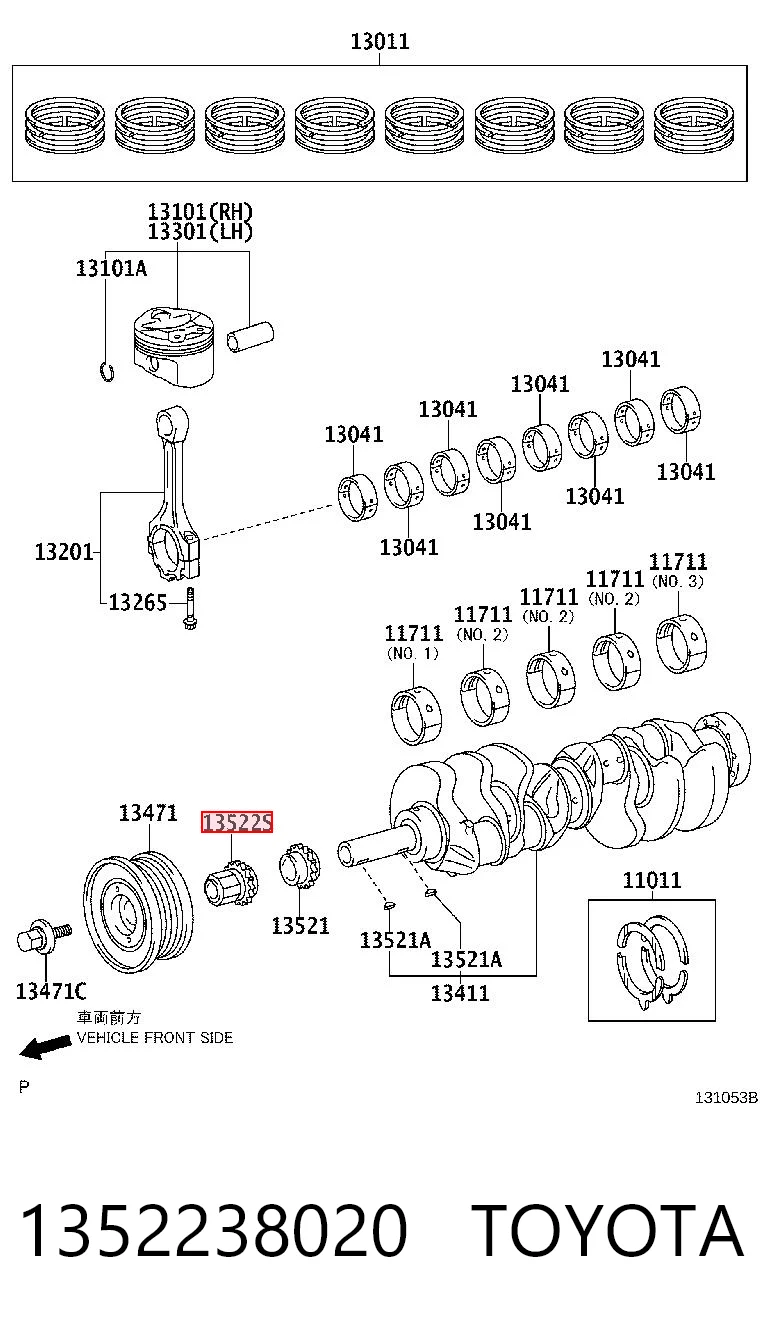 1352238020 Toyota Звезда коленчатого вала