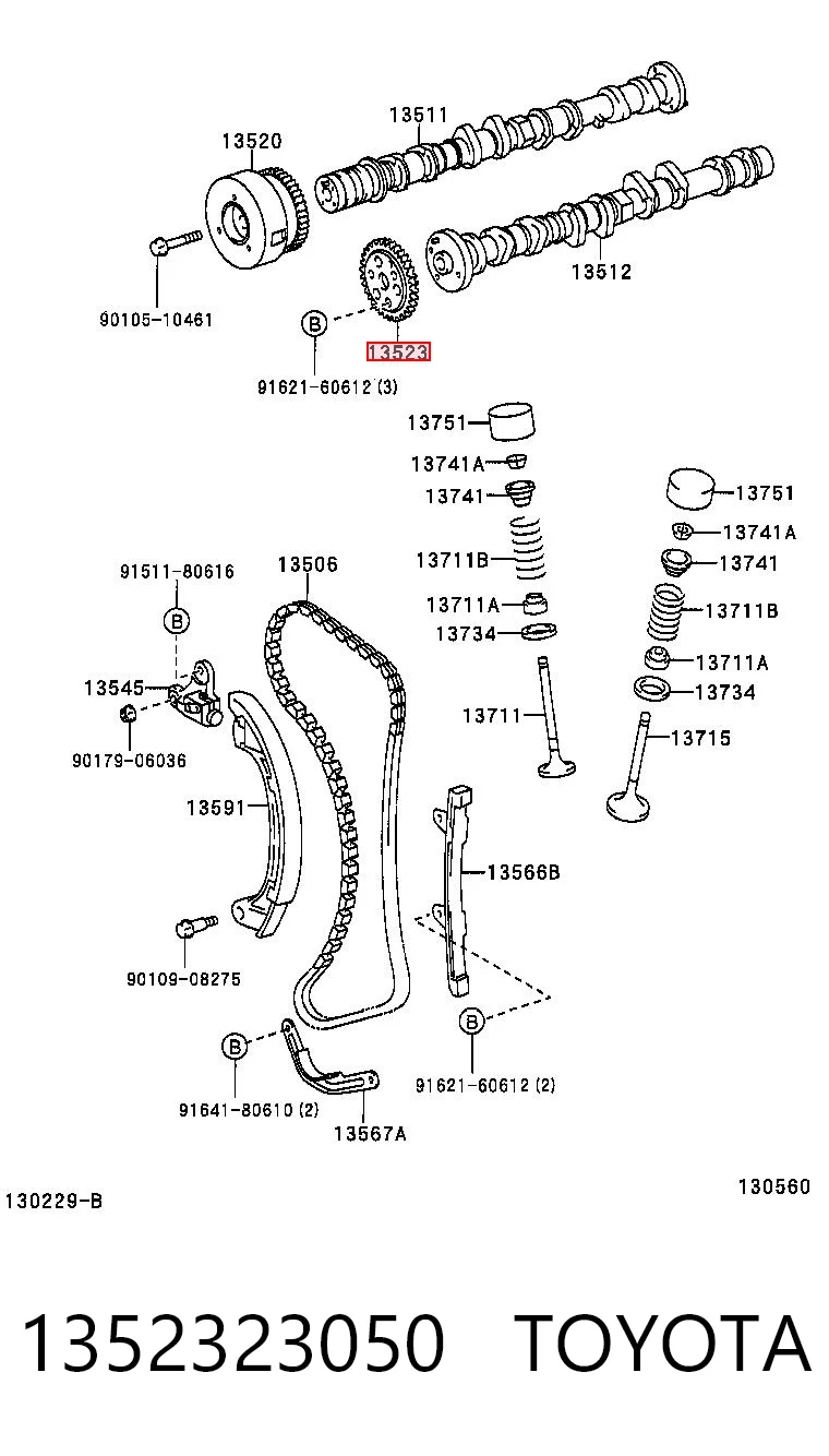 1352323050 Toyota Регулятор фаз газораспределения