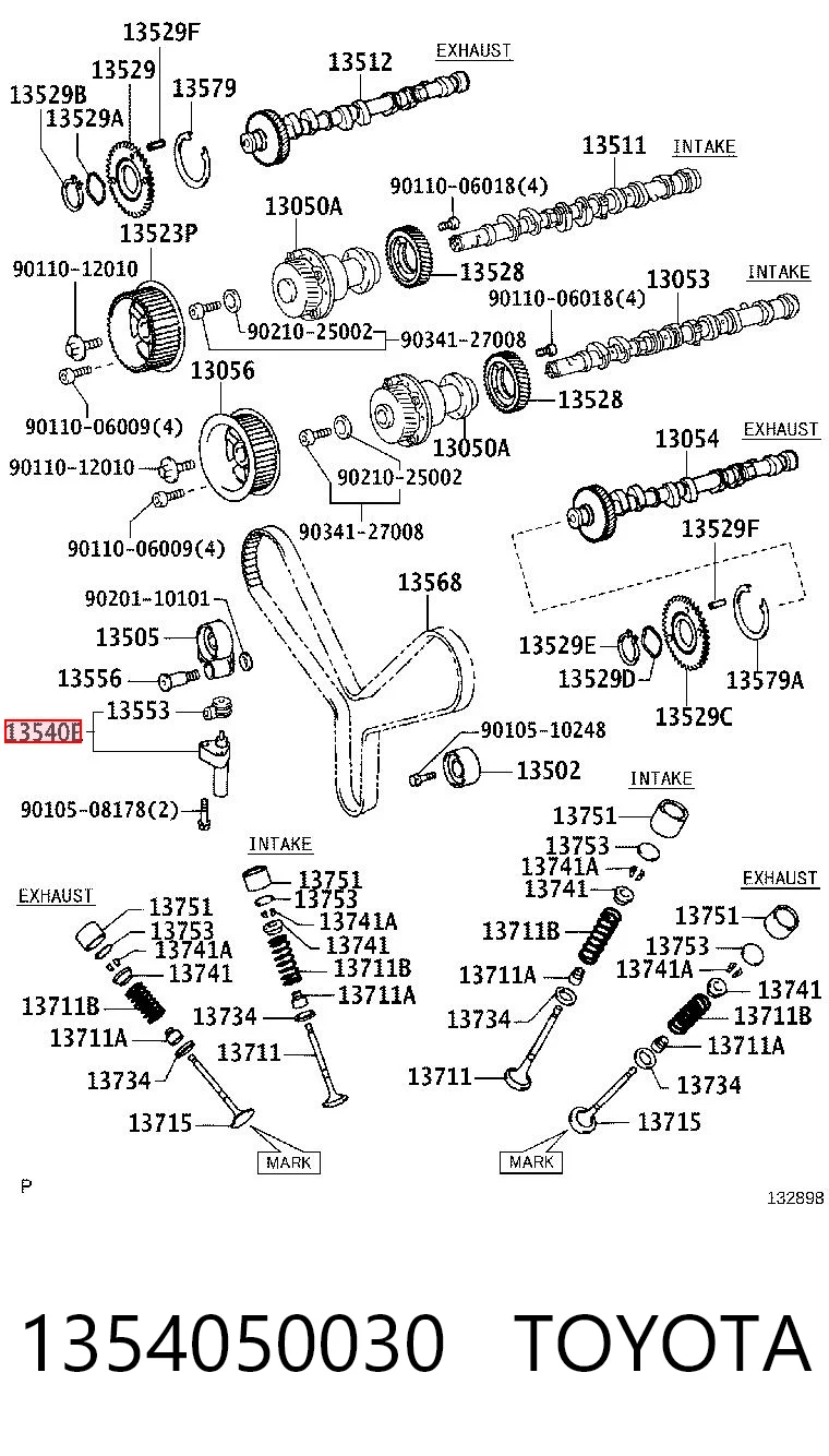 Ролик натяжителя ремня ГРМ на Toyota Land Cruiser  J200