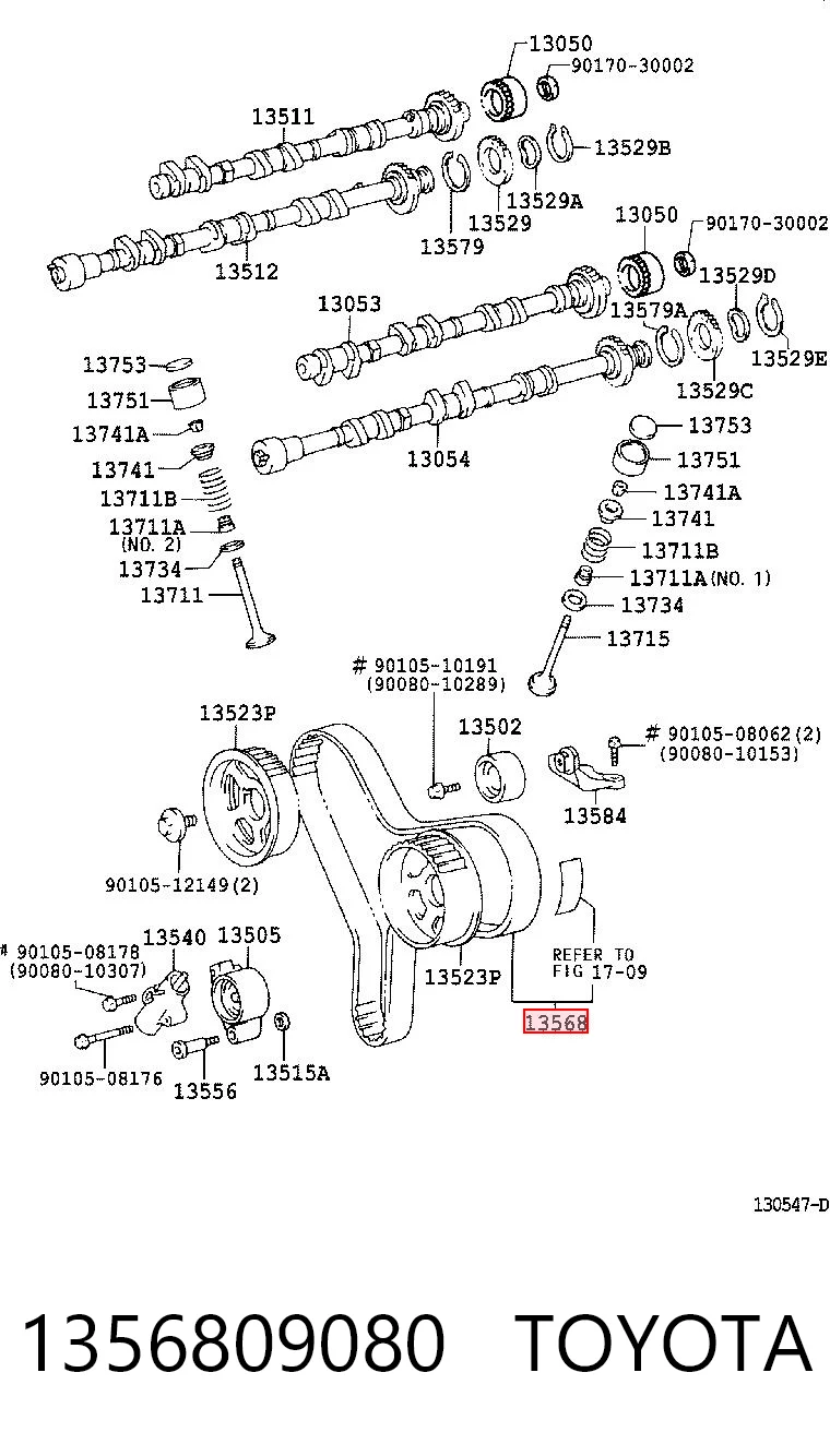 1356809080 Toyota Ремень двигателя