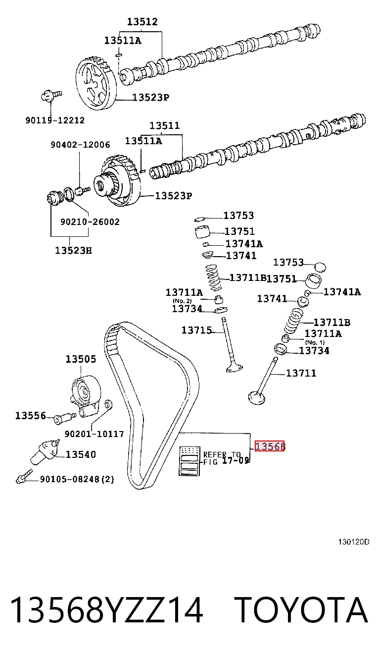 13568YZZ14 Toyota Ремень двигателя