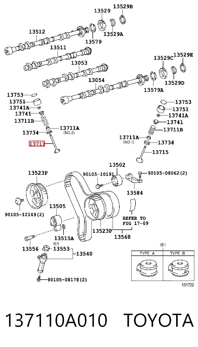 137110A010 Toyota Впускной клапан