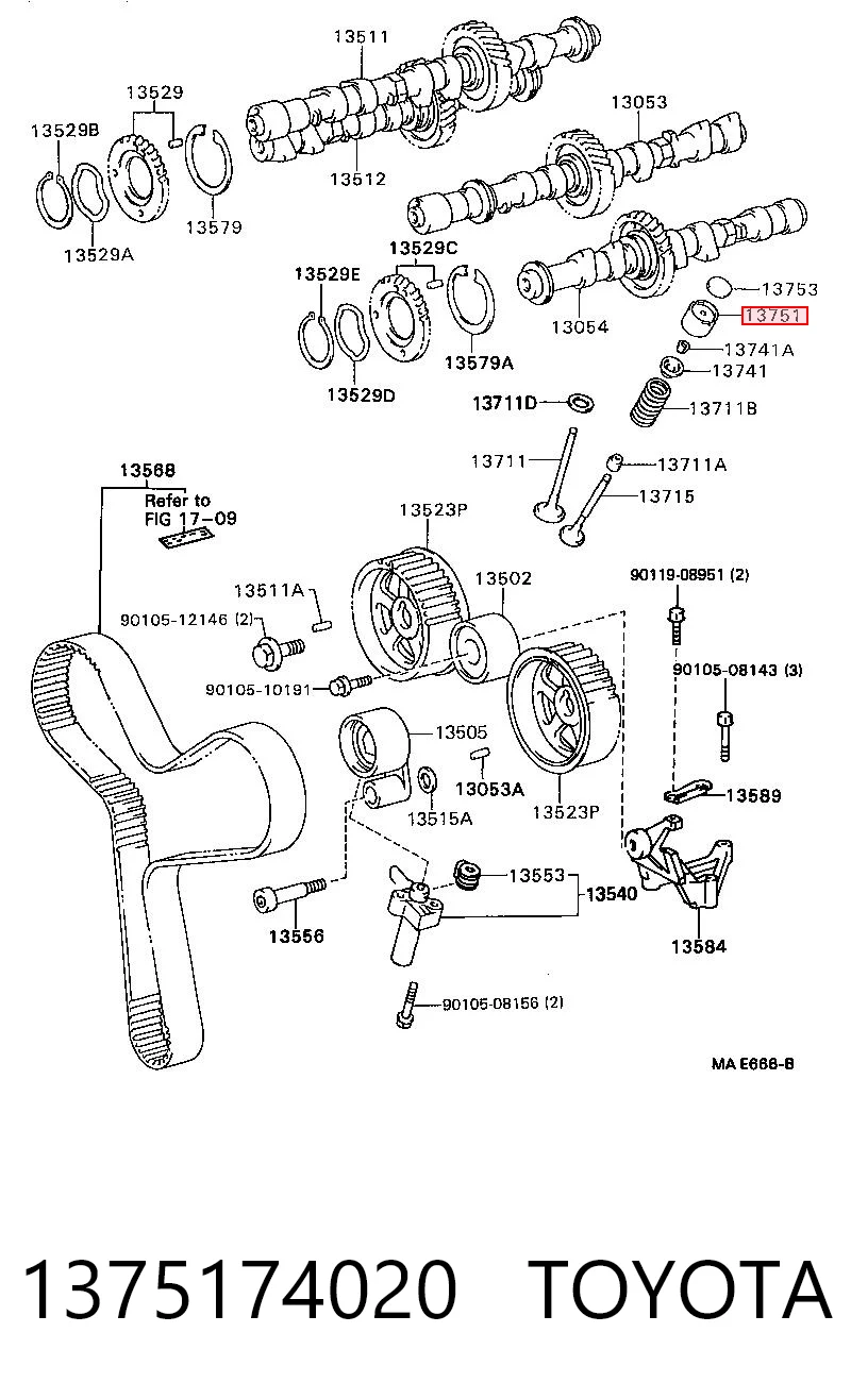 Толкатель клапана гидравлический Toyota Corolla лифтбек (E10) (1992 - 1997) цена, от 14.34 USD