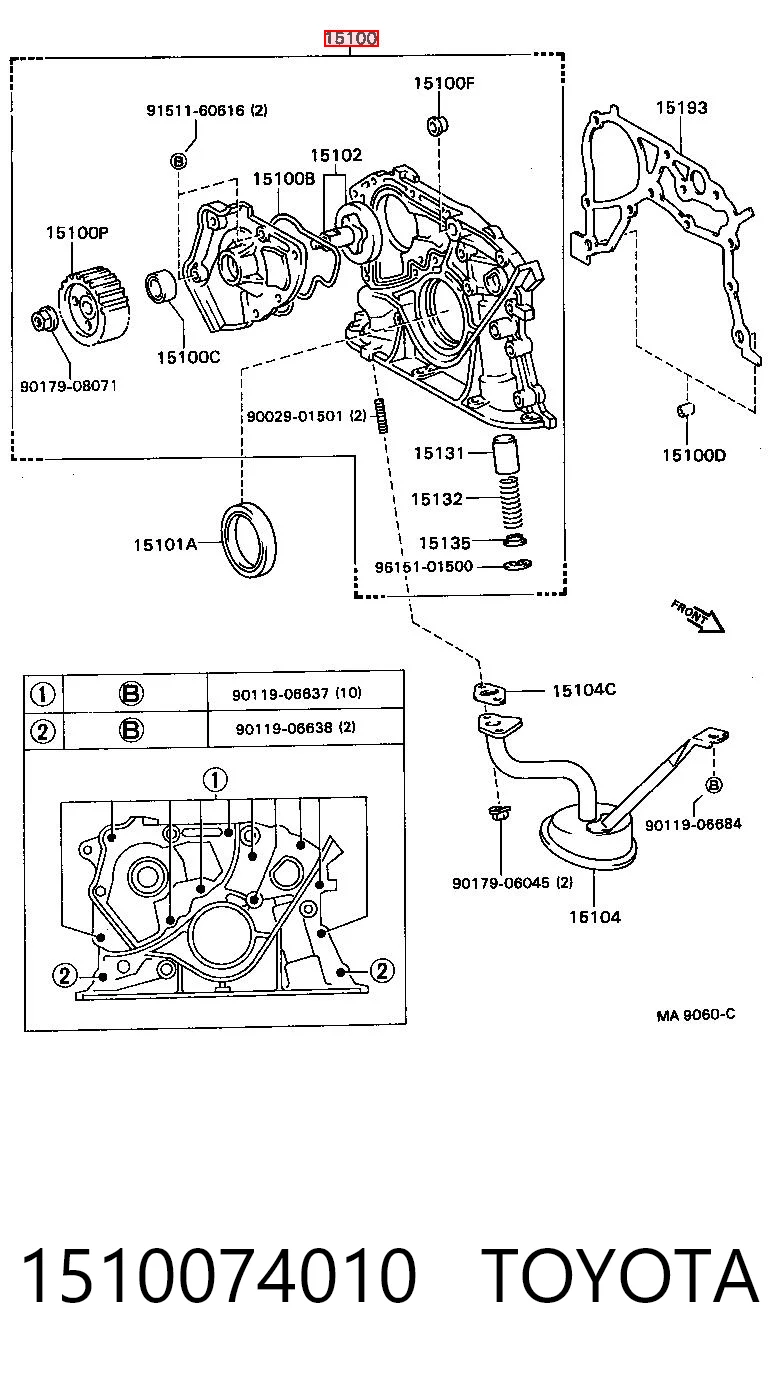 Помпа масляная Toyota RAV4 I внедорожник (XA) (1994 - 2000) цена, от 108.63 USD