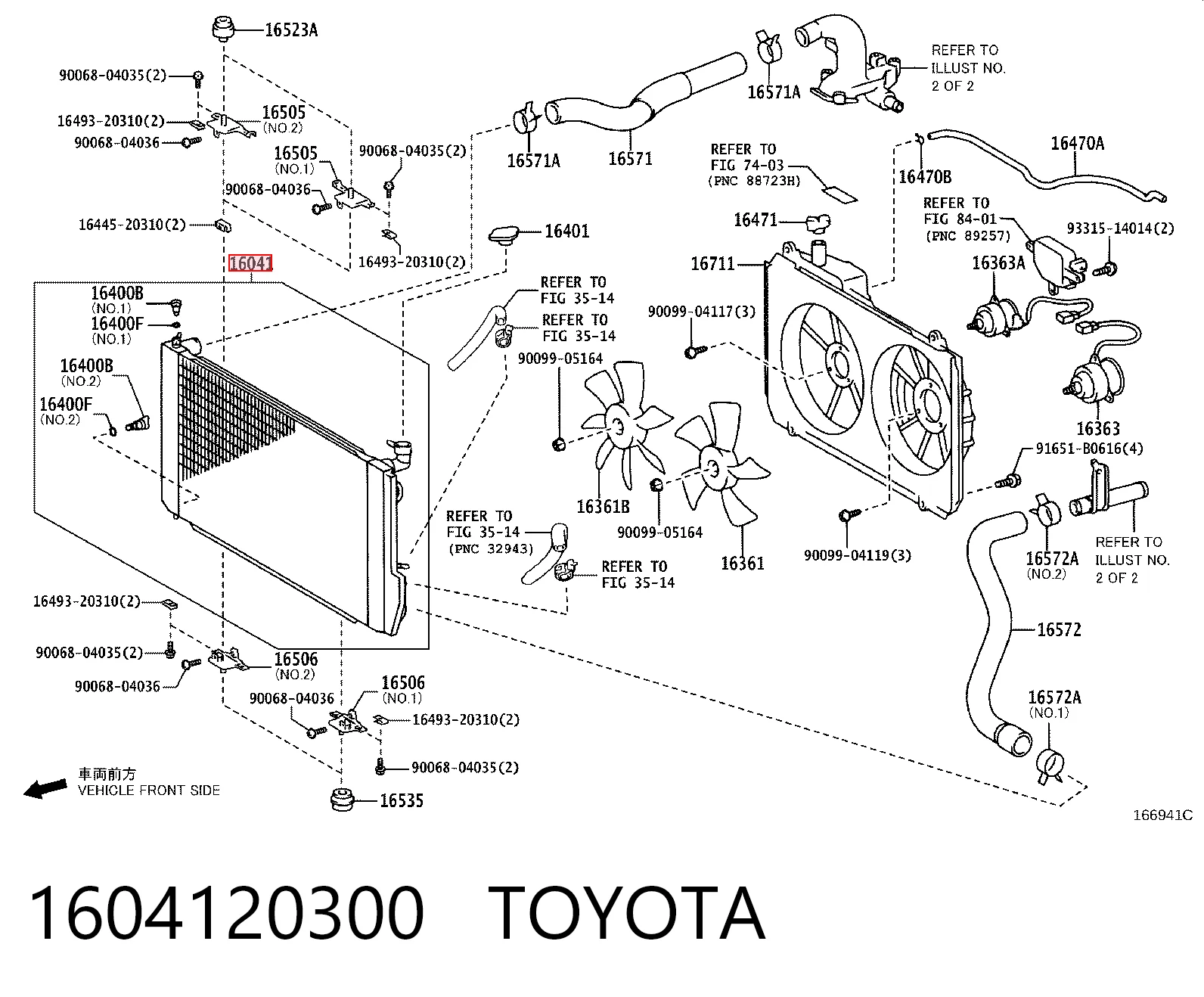 Радиатор основной на Lexus RX 300/330/350/400H U3