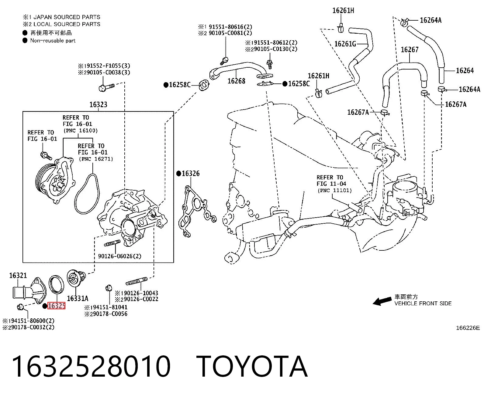 Прокладка термостата Toyota Corolla седан (E18) (2013 - 2021) цена, от 2.99 USD