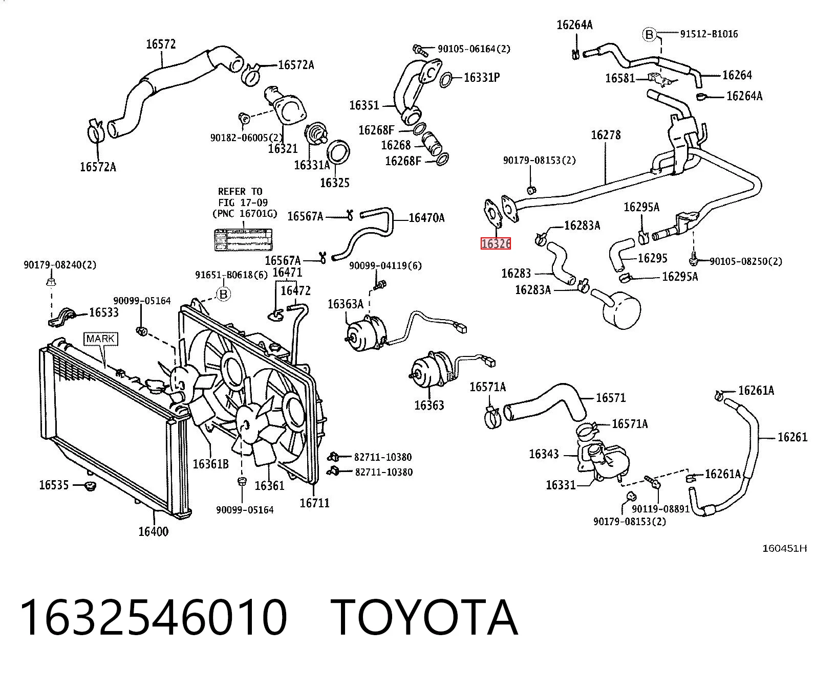 1632546010 Toyota Прокладка термостата