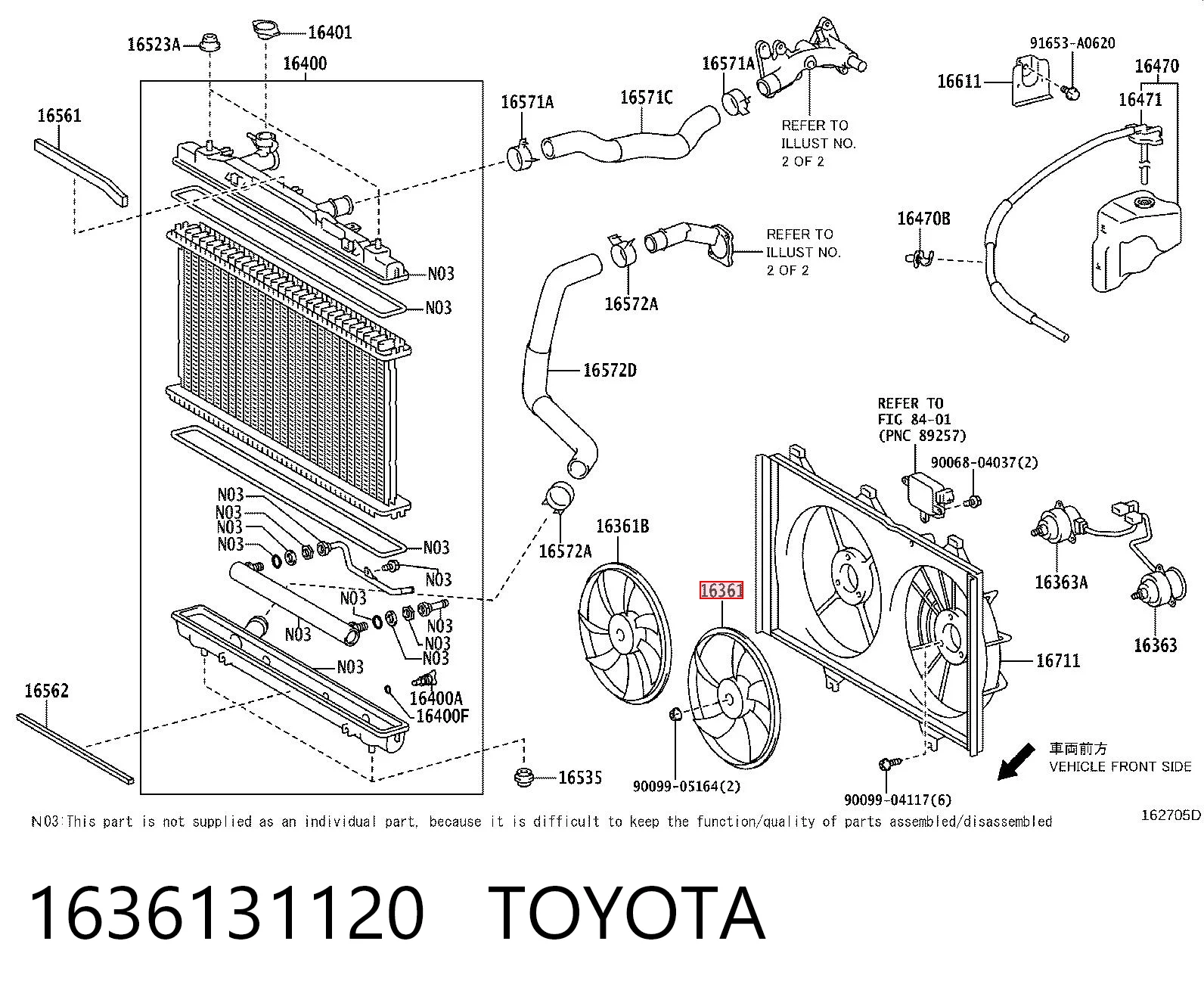 1636131120 Toyota Вентилятор кондиционера, левый