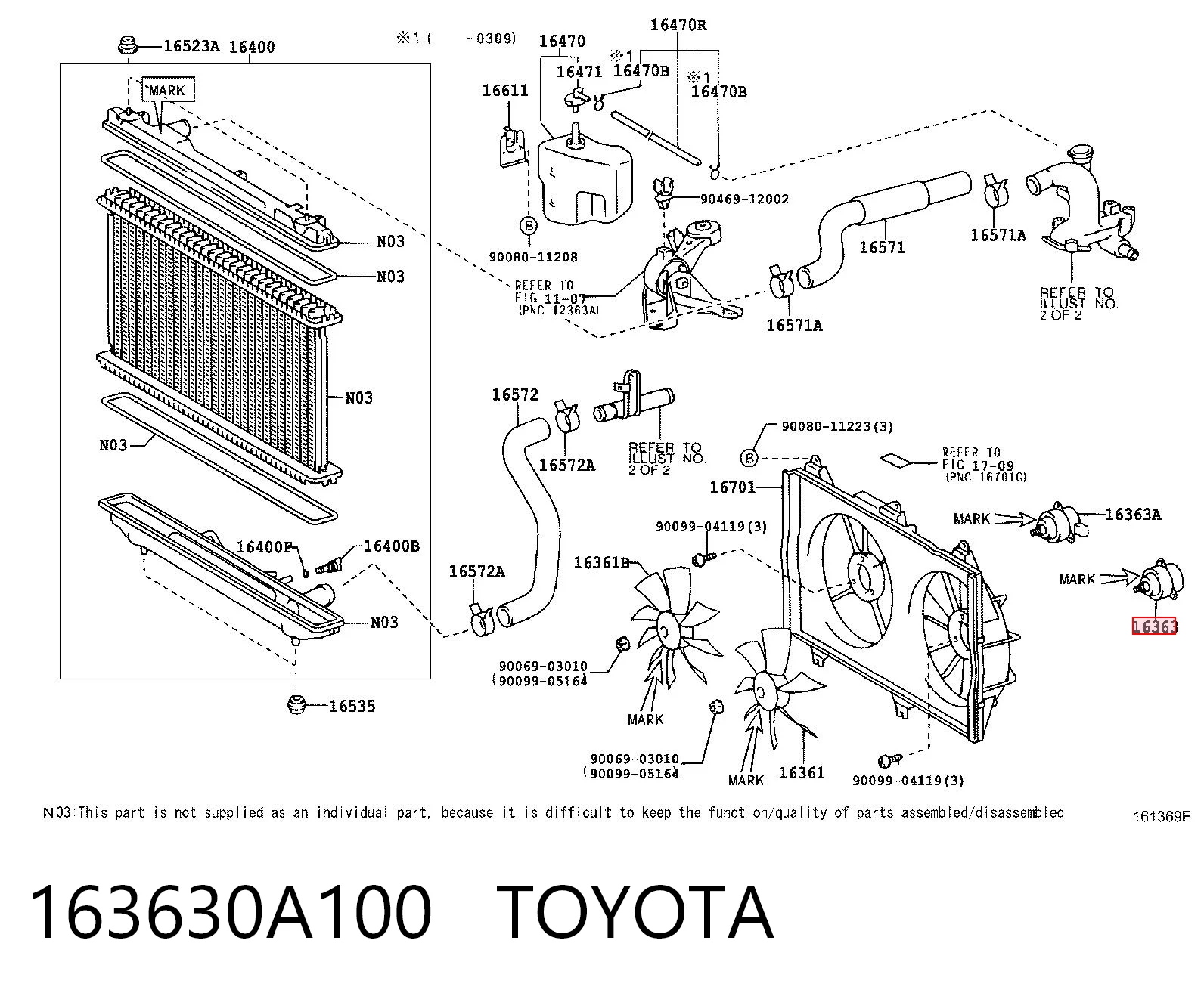 163630A100 Toyota Электродвигатель вентилятора системы охлаждения