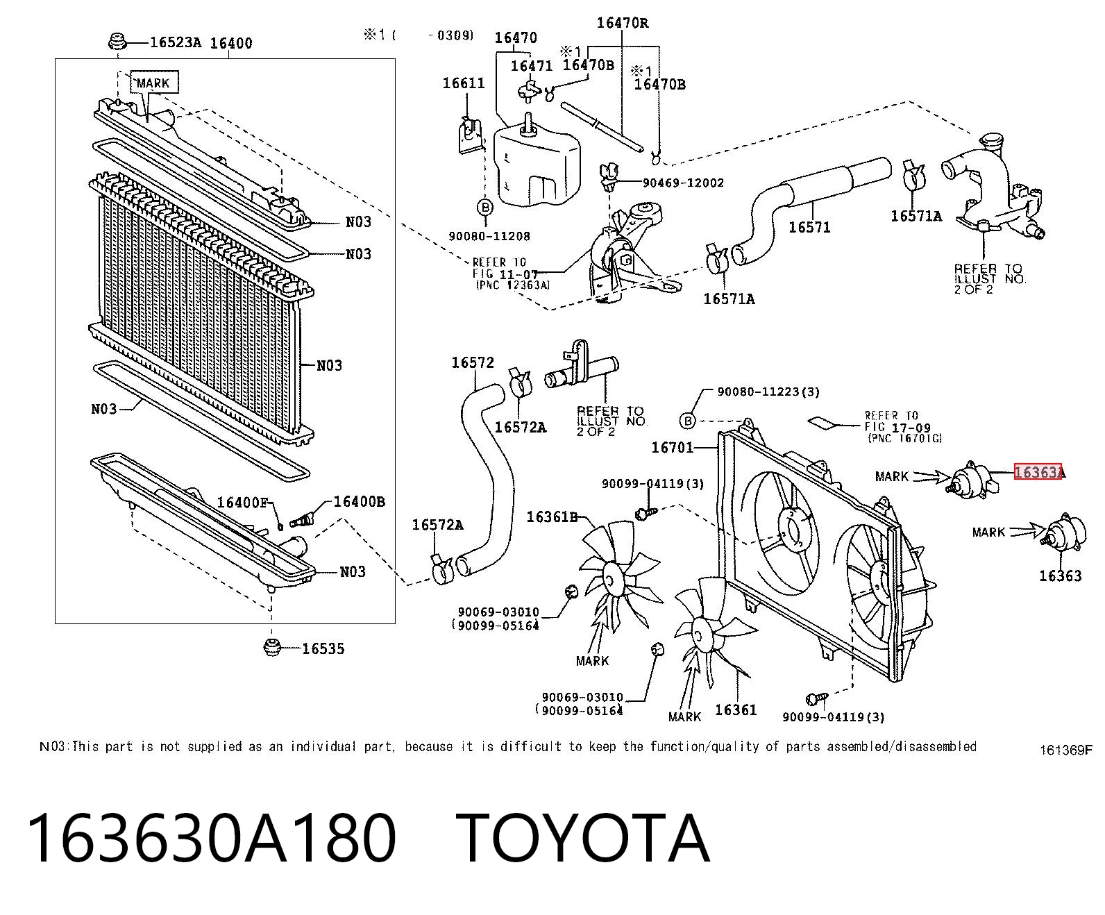 163630A180 Toyota Мотор вентилятора кондиционера