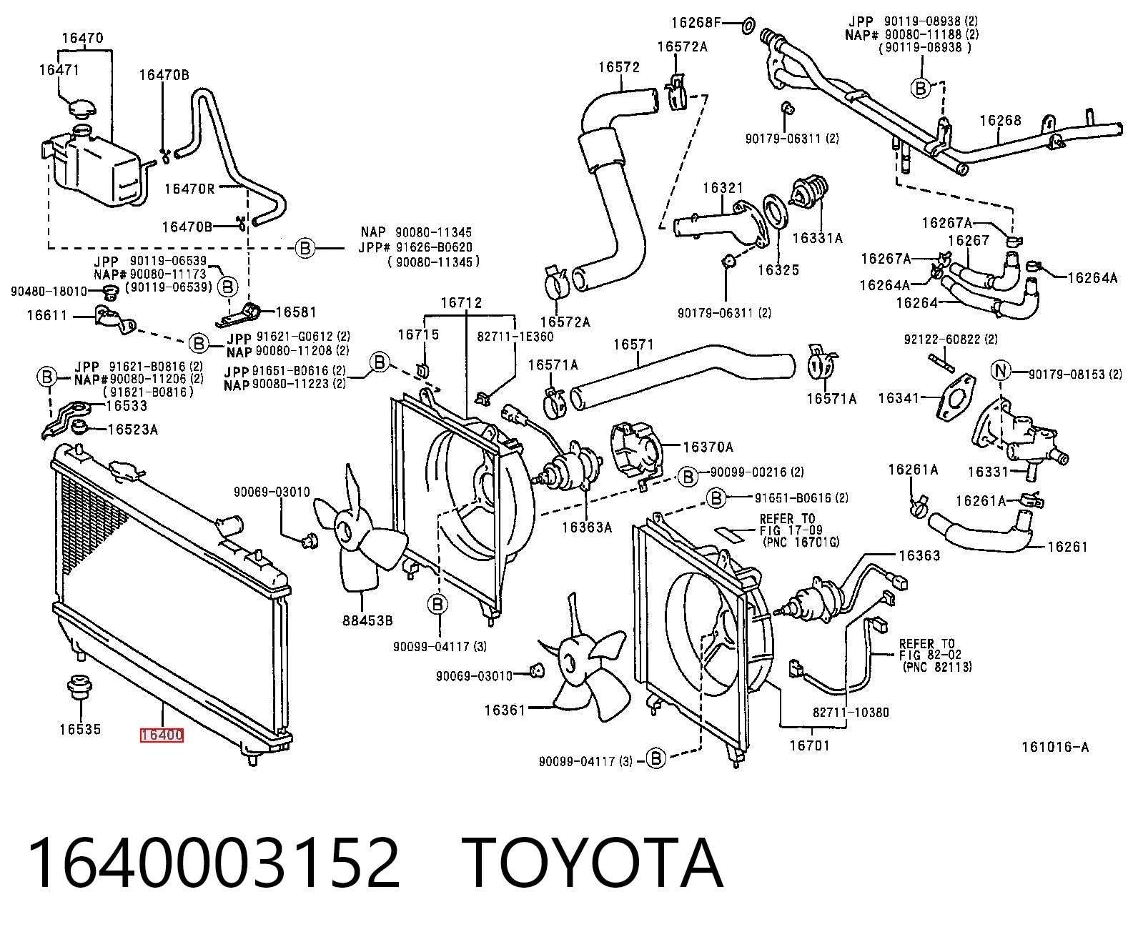 1640003152 Toyota Радиатор основной