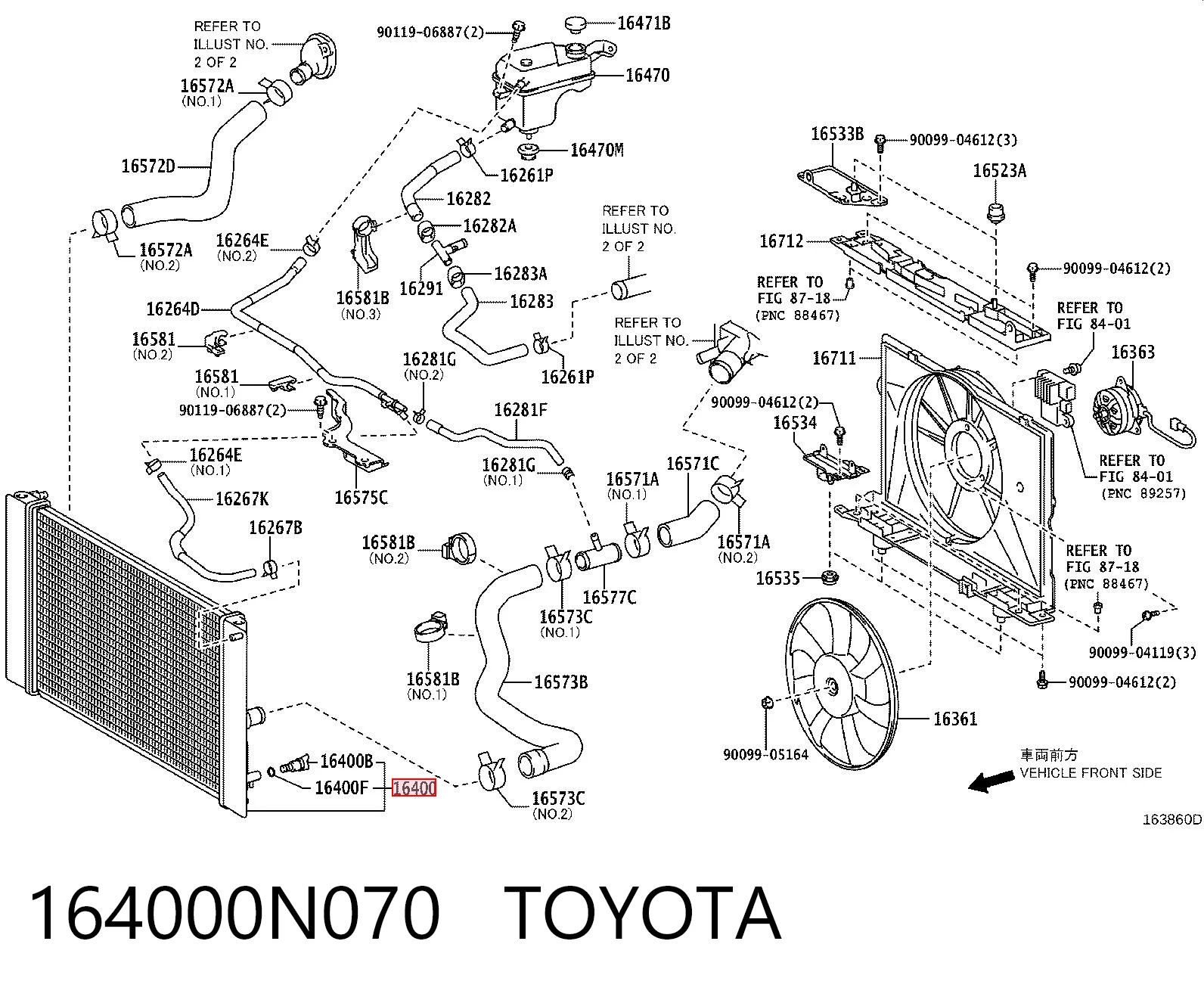 164000D440 Toyota Радиатор охлаждения двигателя