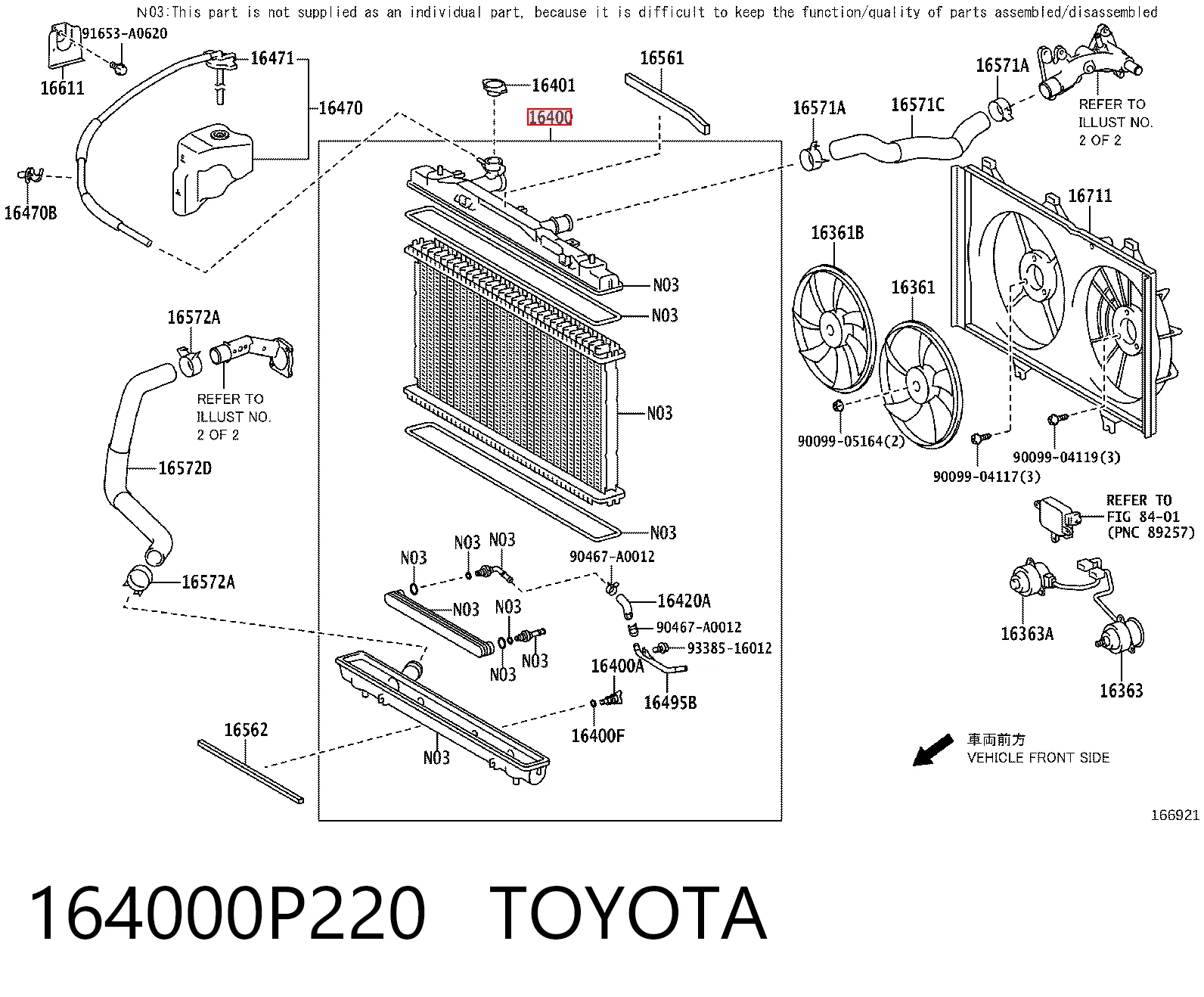 164000P220 Toyota Радиатор основной