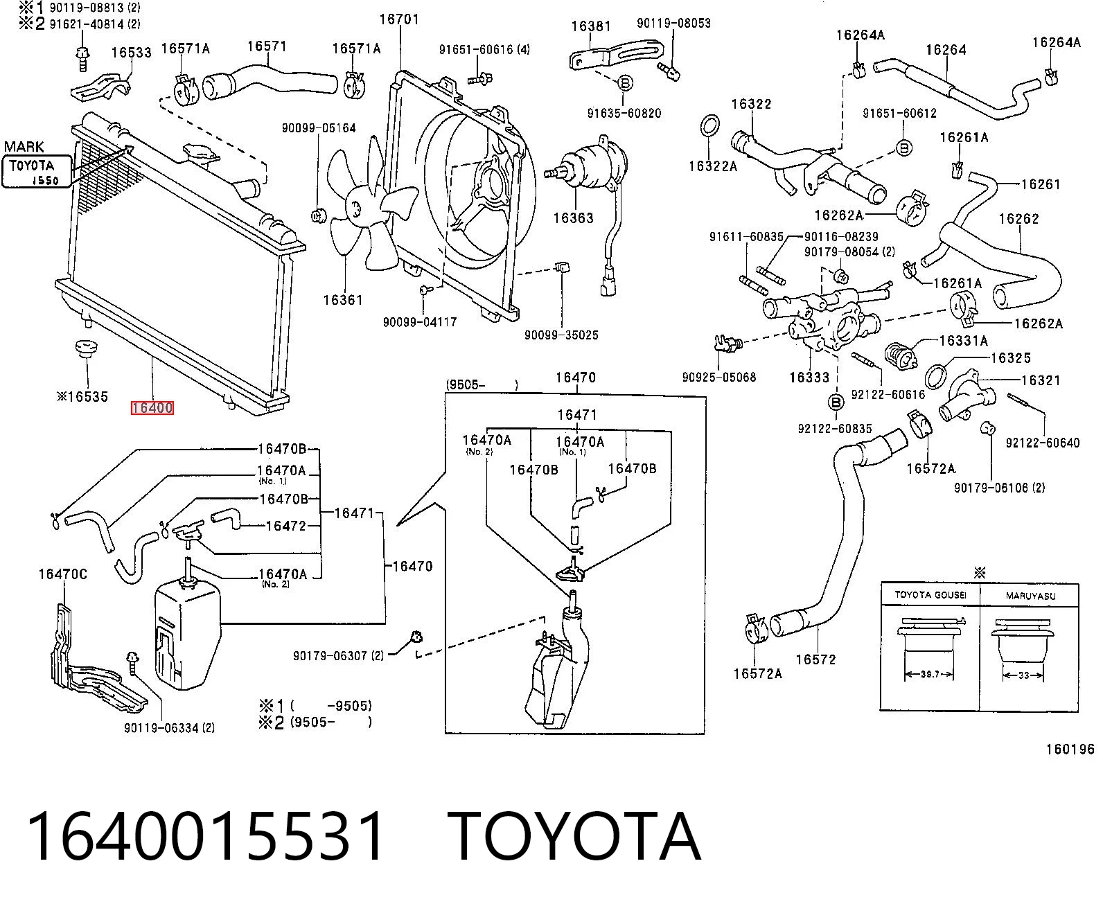 Радиатор охлаждения двигателя Toyota Corolla седан (E11) (1997 - 2001) цена, от 73.70 USD