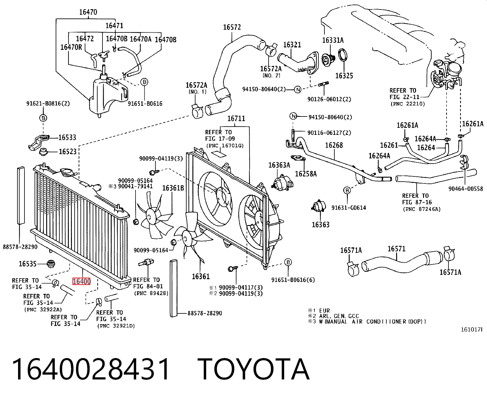 Радиатор охлаждения двигателя Toyota Previa минивэн (ACR3) (2000 - 2006) цена, от 70.70 USD