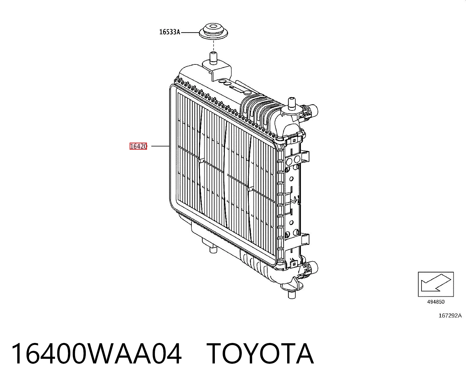 16400WAA04 Toyota Радиатор основной
