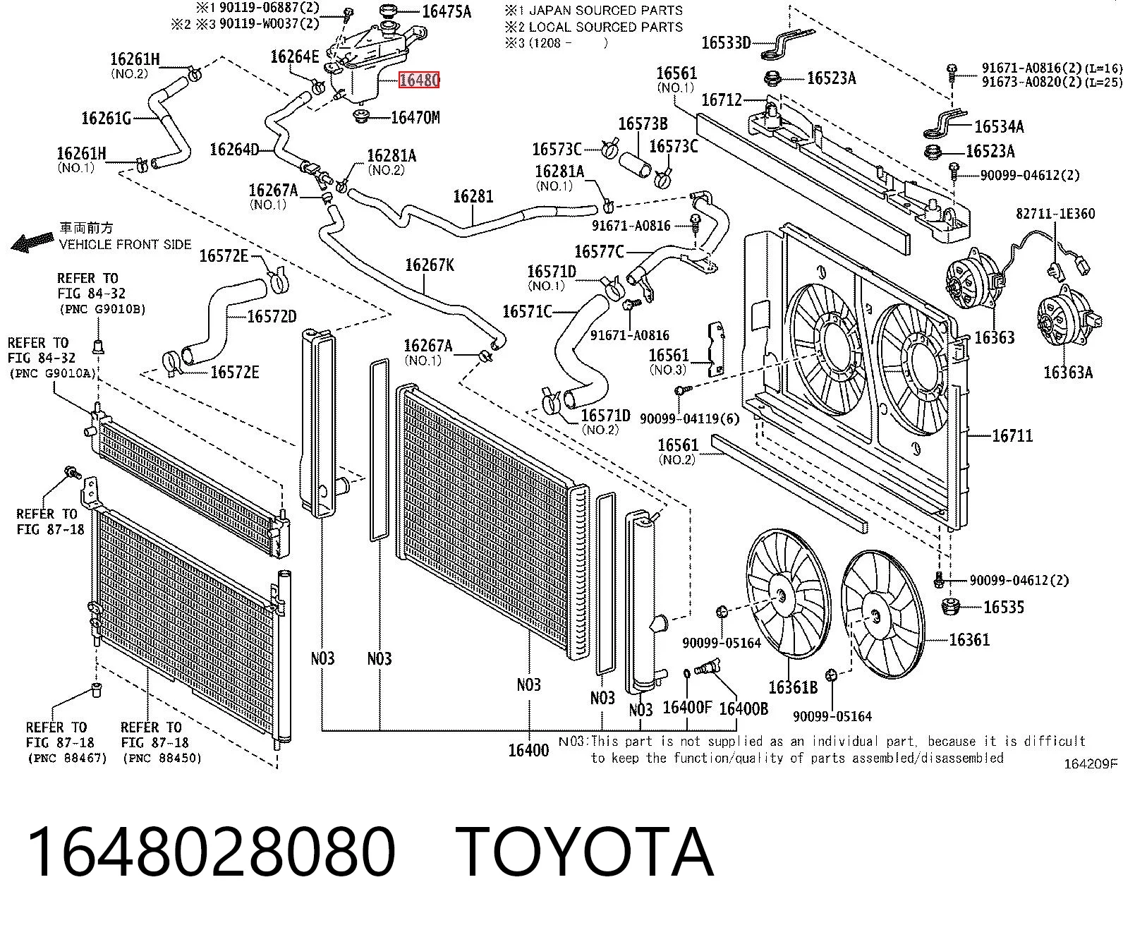 1648028080 Toyota Расширительный бачок охлаждения