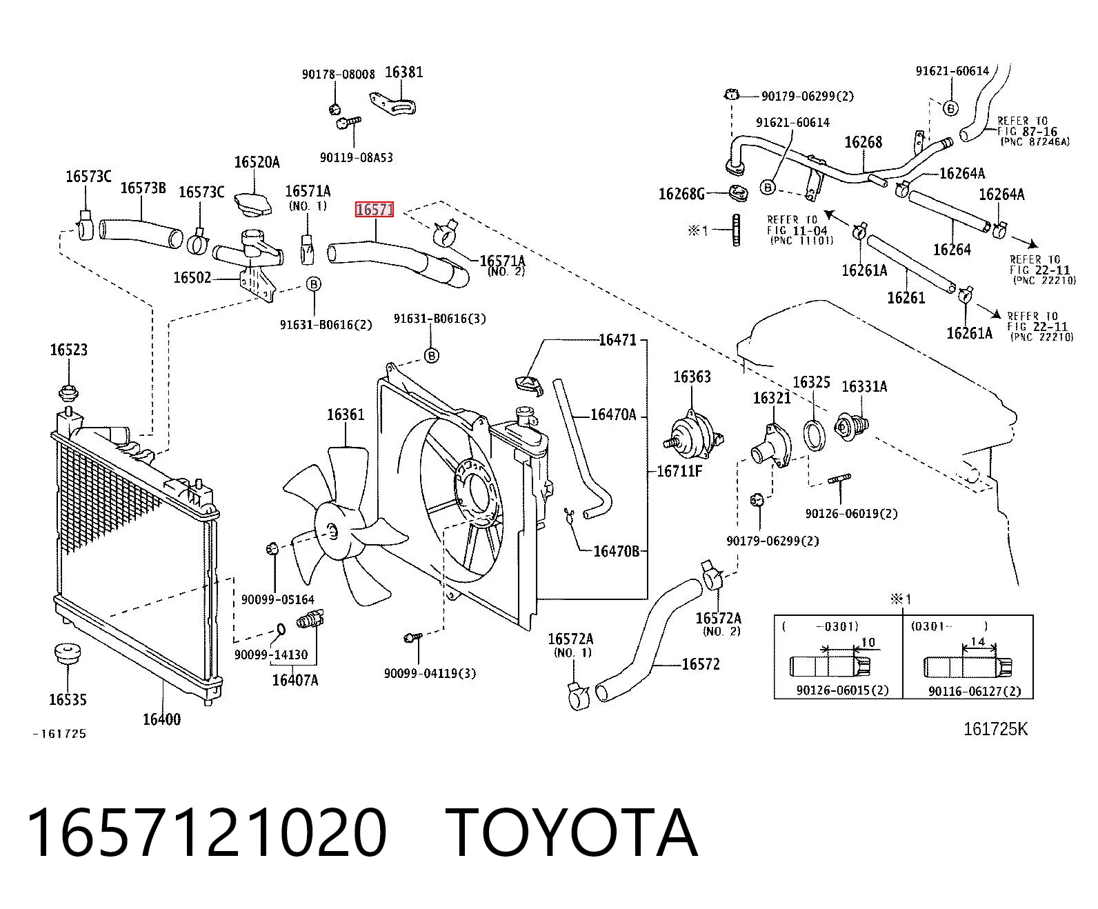 Шланг термостата на Toyota Yaris VERSO NCP2