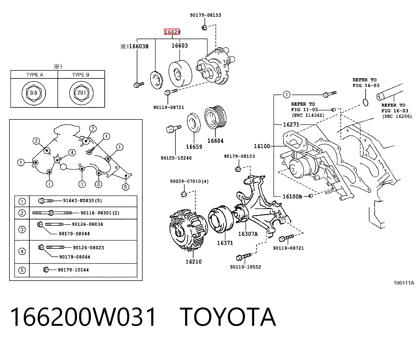 Роликовий модуль натяжителя ремня Lexus LS седан (UCF30) (2000 - 2006) цена, от 69.23 USD