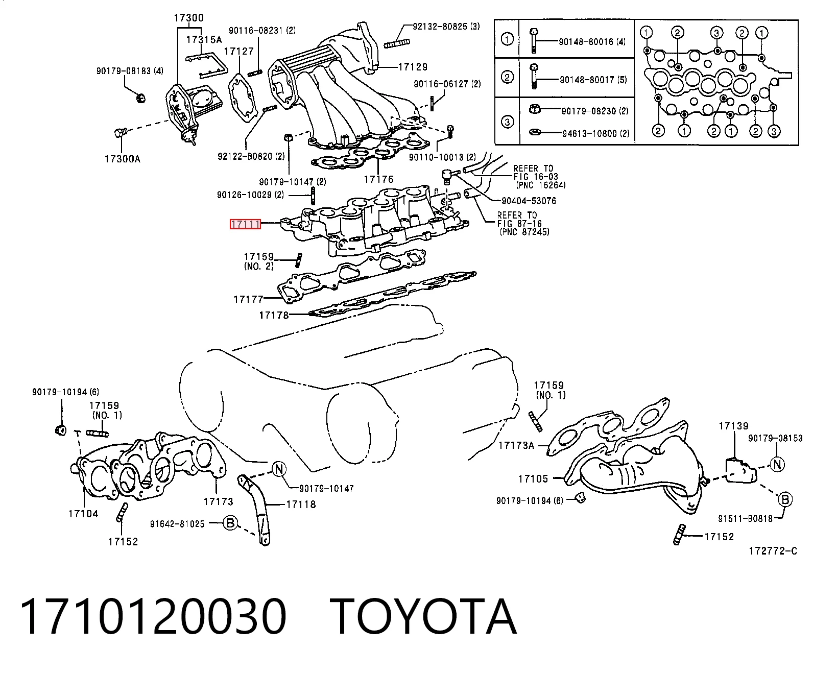 Коллектор впускной на Toyota Highlander I ACU2, MCU2