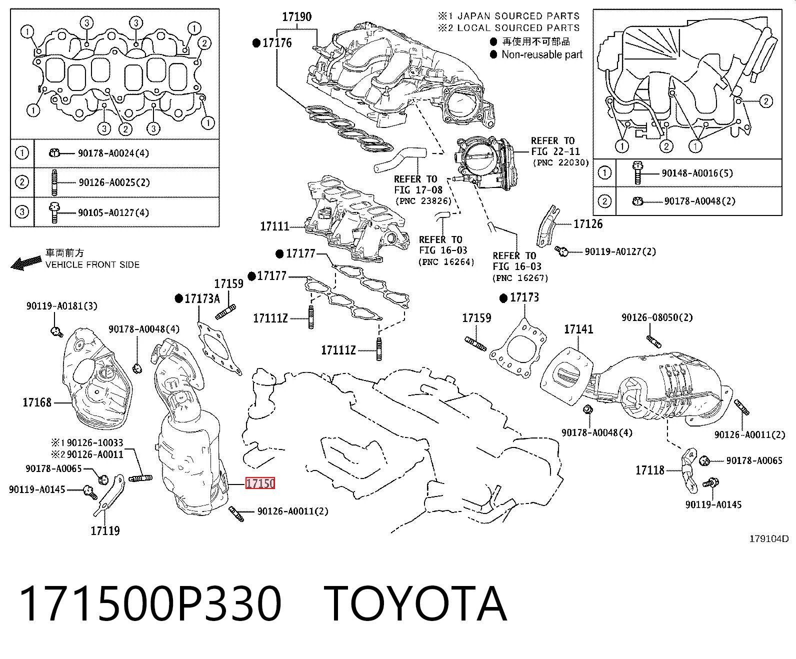 171500P330 Toyota Конвертор-катализатор