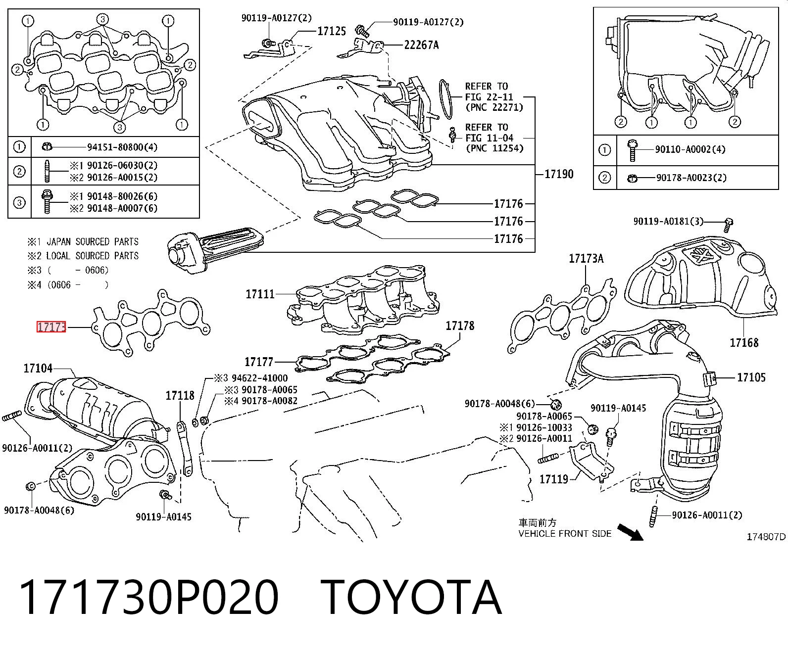 Прокладка коллектора выпуск на Lexus RX 300/330/350/400H U3