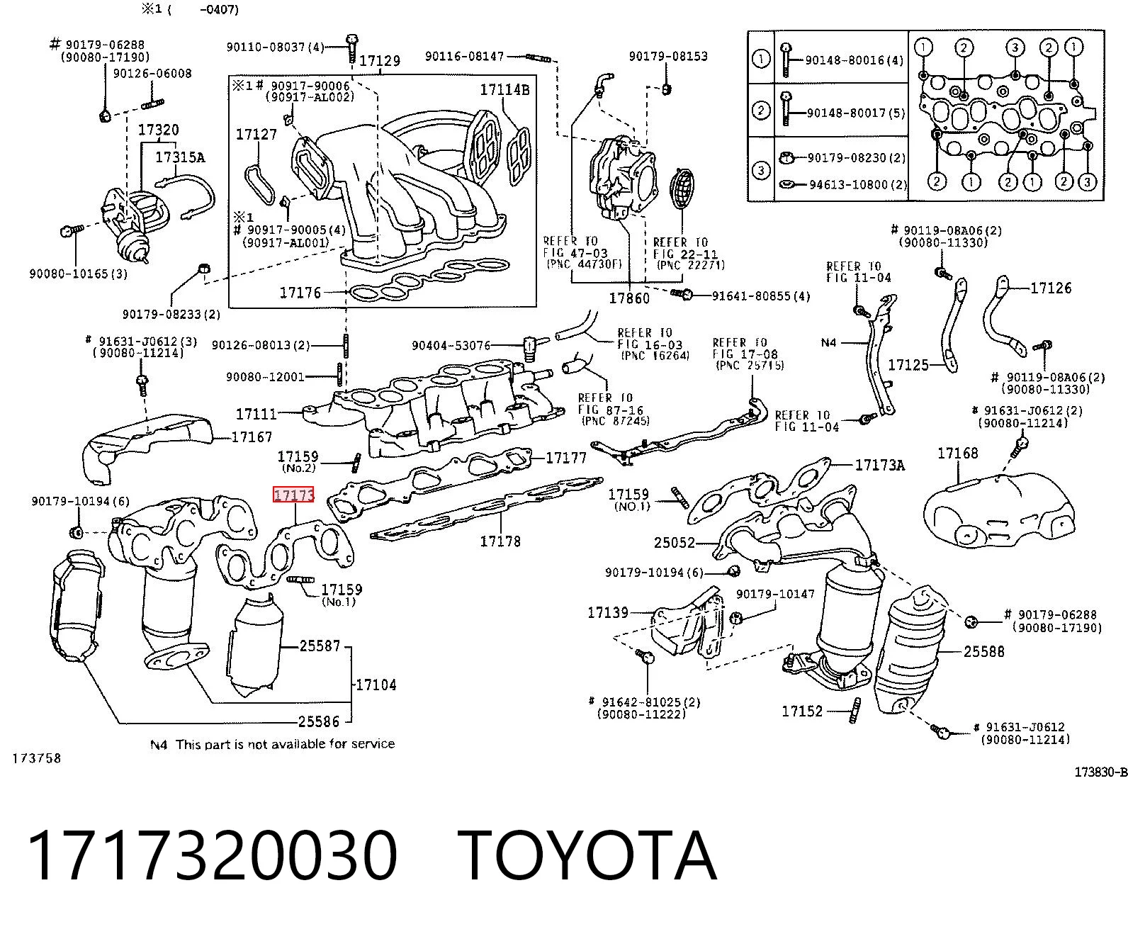 1717320030 Toyota Прокладка коллектора выпуск