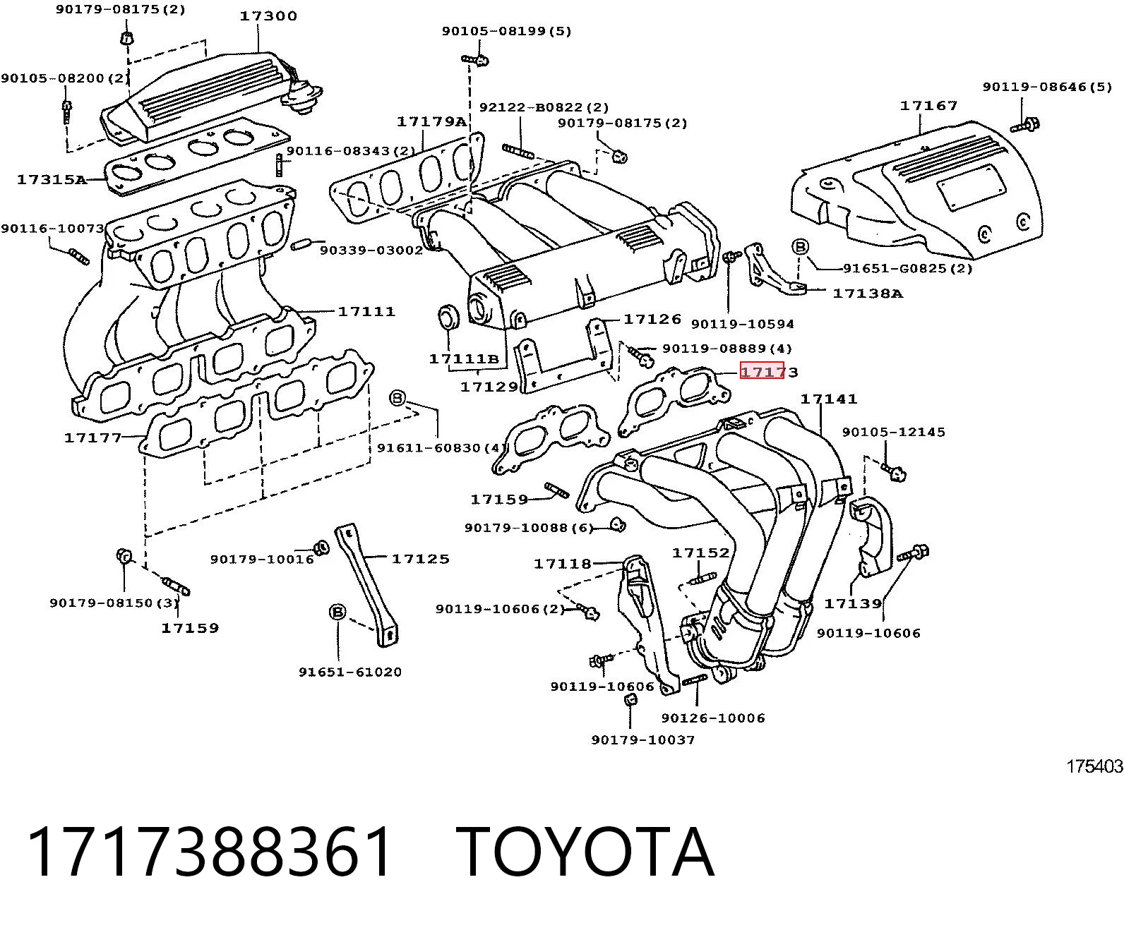 1717388361 Toyota Прокладка коллектора выпуск