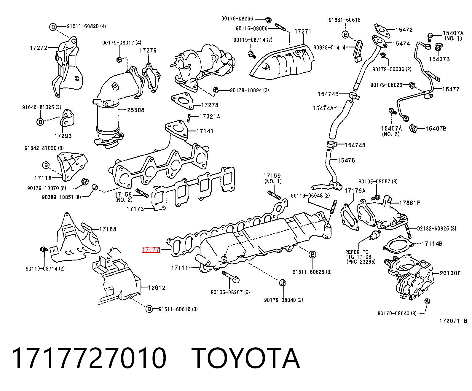  Прокладка впускного коллектора на Toyota Avensis Verso LCM