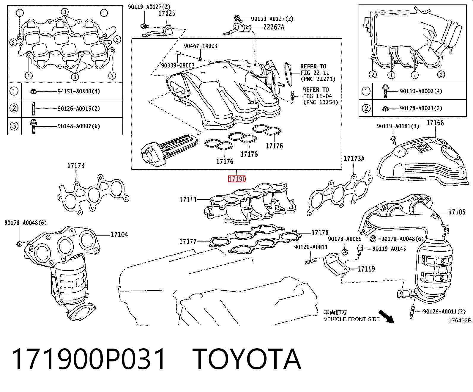 171900P031 Toyota Коллектор впускной