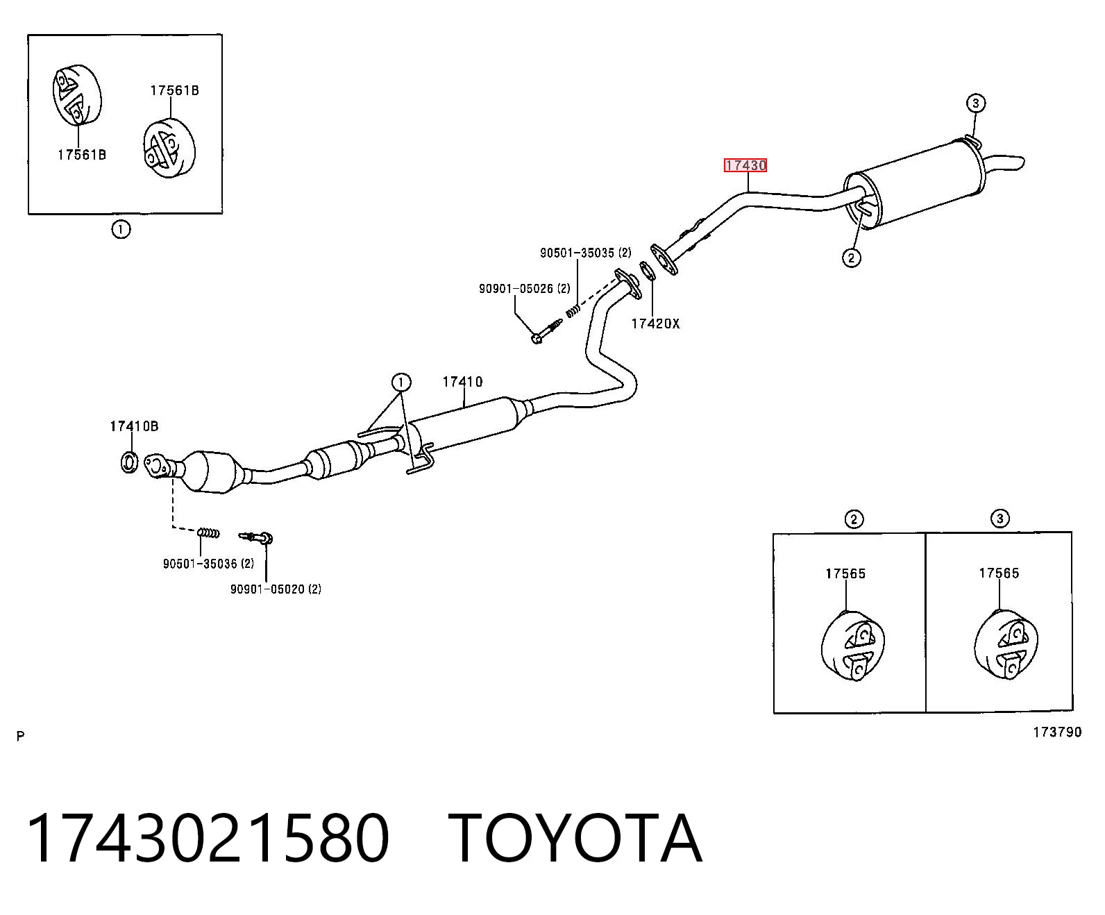  Глушитель задний Toyota Prius 