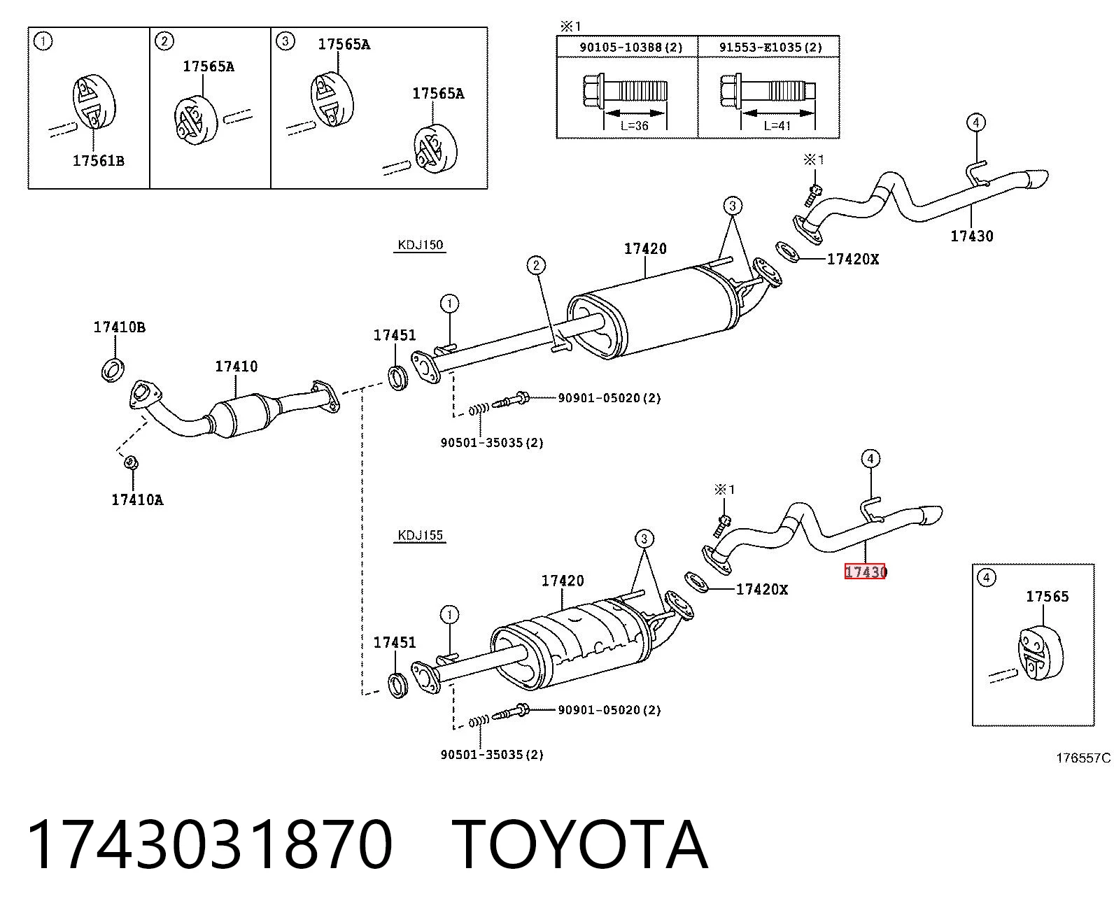 Выхлоп задний Toyota Land Cruiser PRADO внедорожник (J150) (2009 - 2026) цена, от 76.27 USD