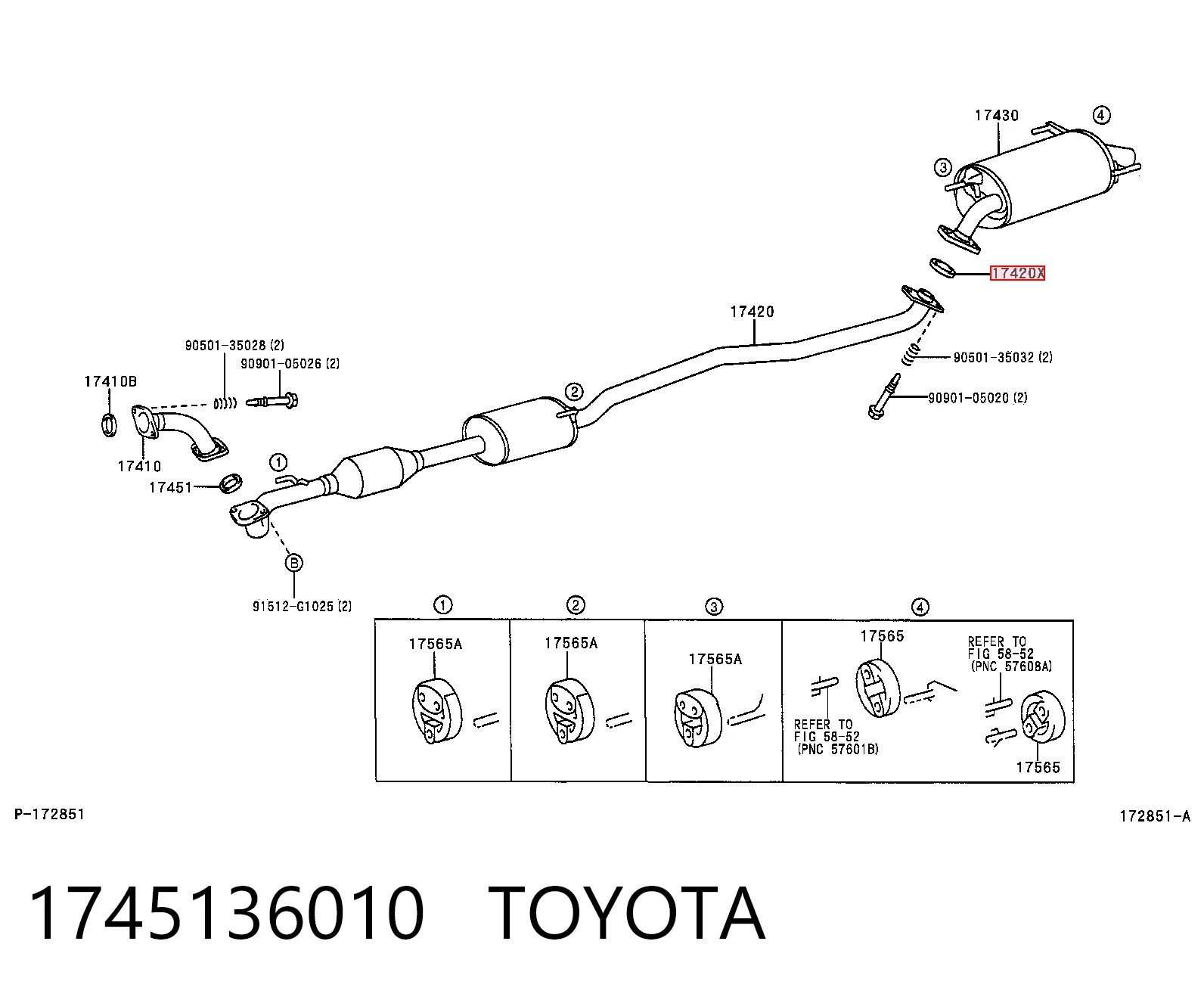 1745136010 Toyota Прокладка штанов